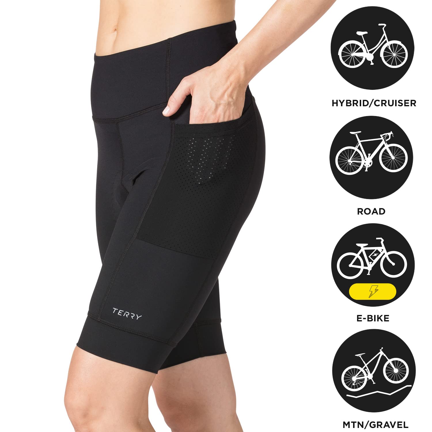 Terry Holster Prima Women's High Compression Cycling Shorts - Matte Fabric Finish with Premium Flex Air Carbon Padded Chamois | Ideal for Road Biking, Spinning & Long-Distance Cycling