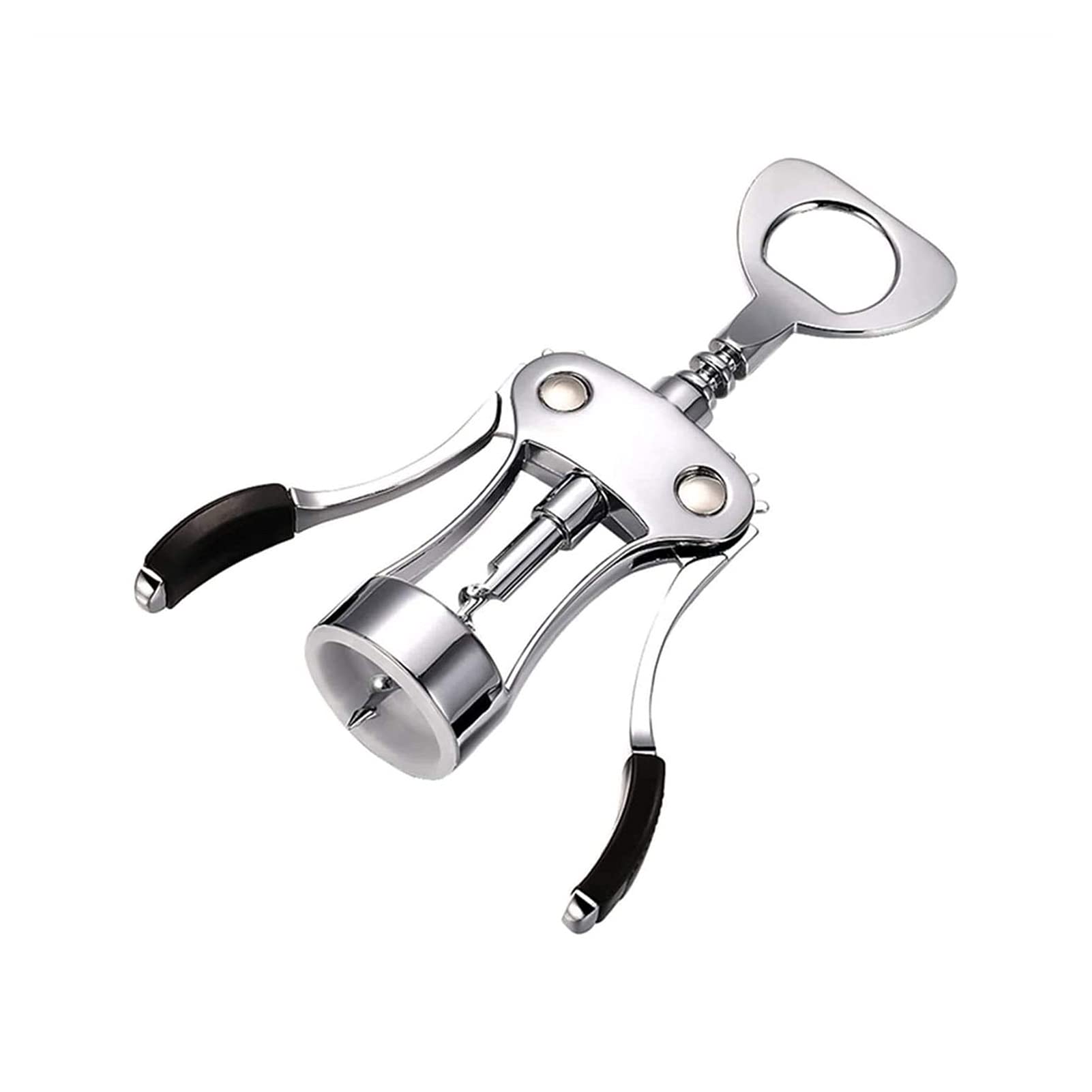 Premium Zinc Alloy Wing Corkscrew Wine Bottle Opener - Multifunctional Wine & Bottle Opener with Ergonomic Design - Perfect for Home Bars, Restaurants & Wine Tasting Events (Silver)
