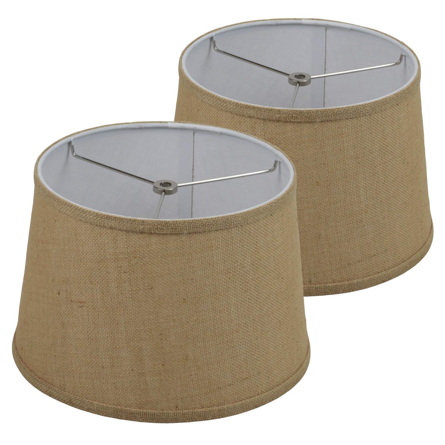 Premium Set of 2 Natural Burlap Lamp Shades - 10