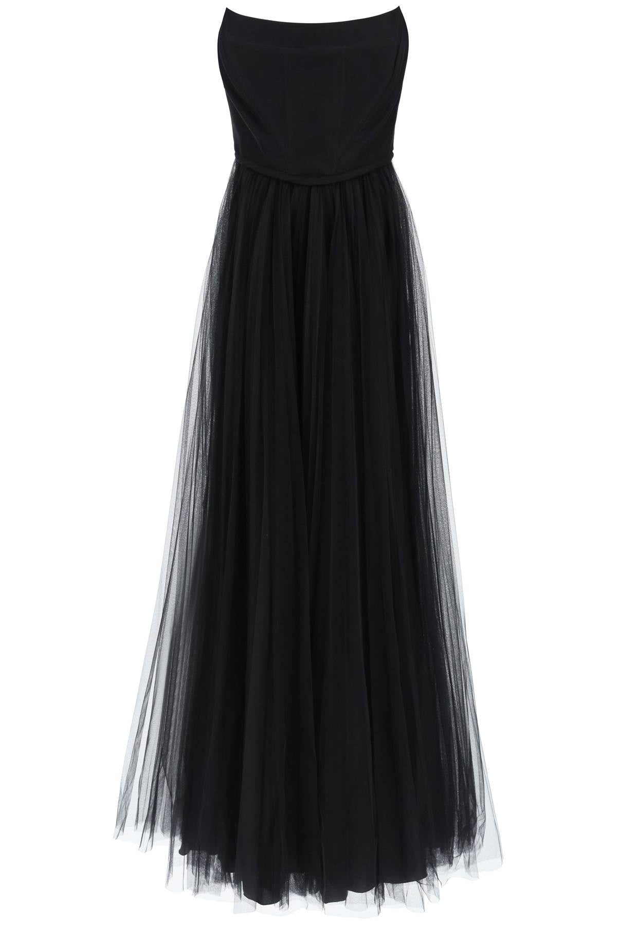1913 Long Bustier Dress with Shaped Neckline - Elegant Vintage Style Formal Gown for Evening Parties, Weddings & Special Occasions