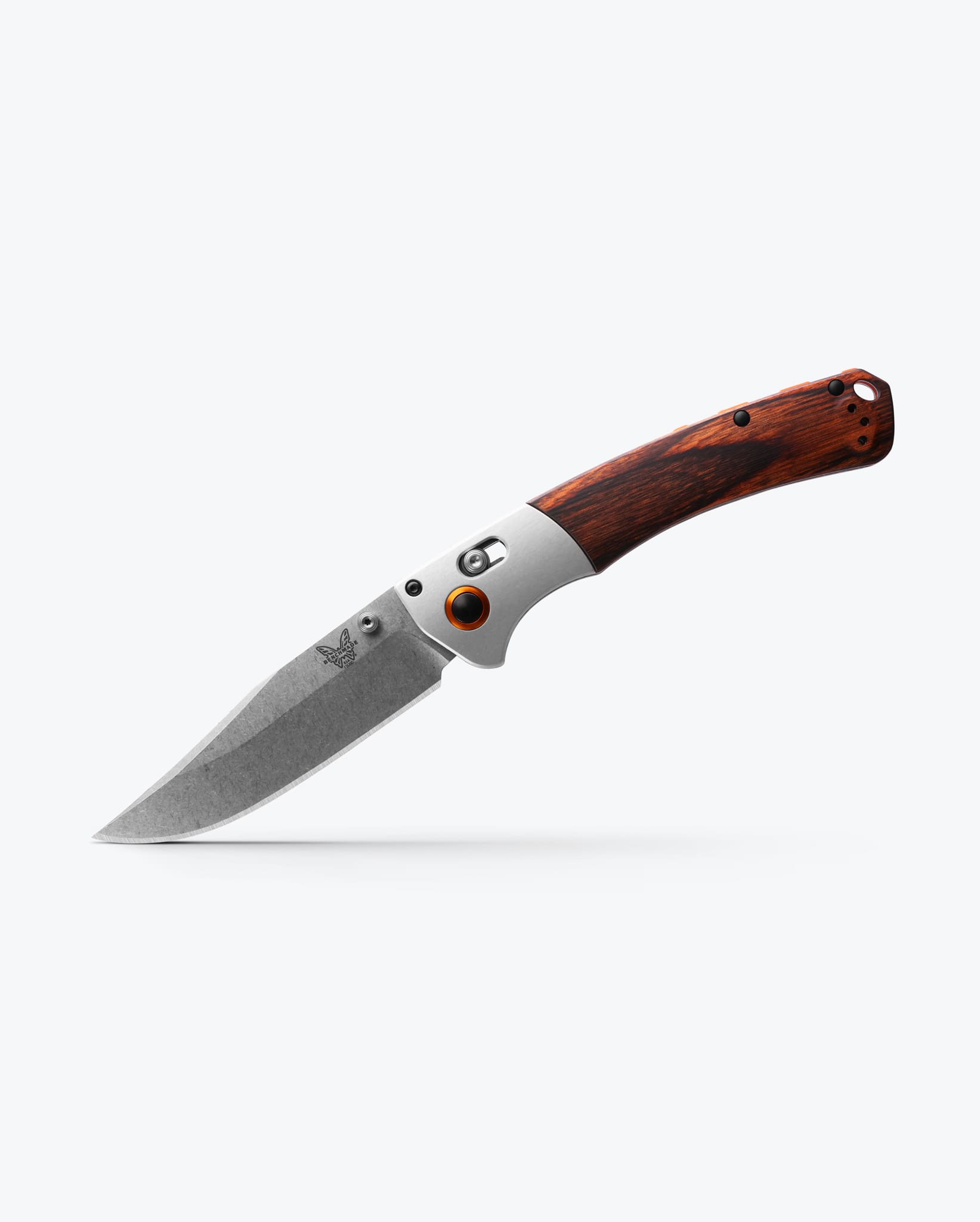 Premium Crooked River Folding Knife - Gray Aluminum & Wood Handle, Clip Point Blade - Ideal for Outdoor Camping, Hiking & Everyday Carry (EDC)
