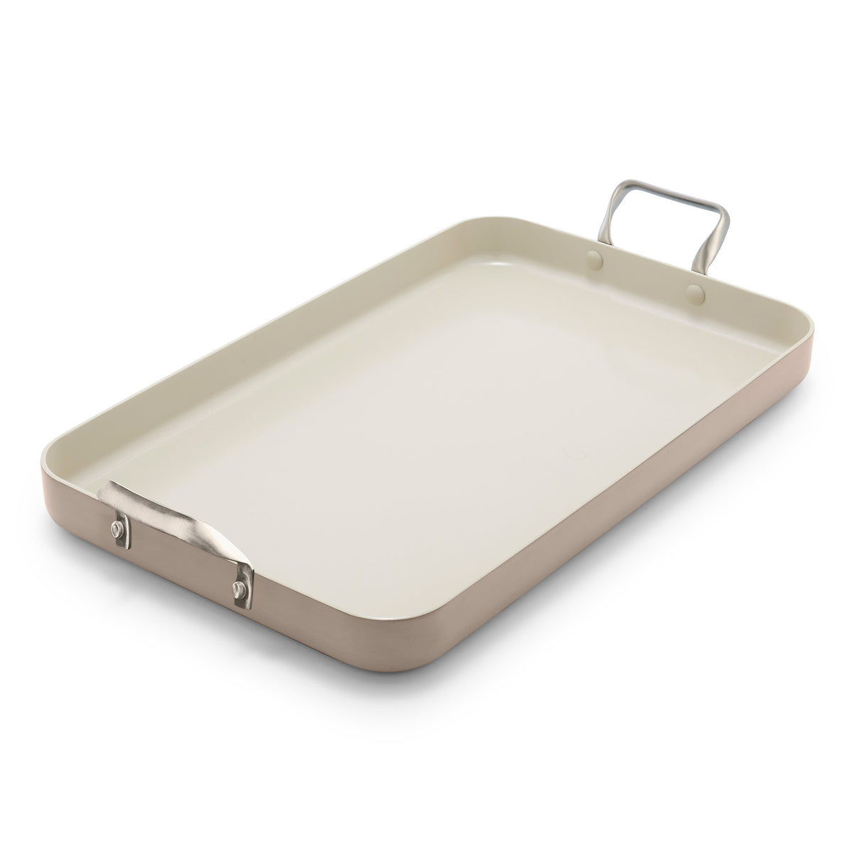 Rio Double Griddle - Non-Stick Electric Griddle with Adjustable Temperature, Taupe - Perfect for Breakfast, Pancakes, and Family Cooking