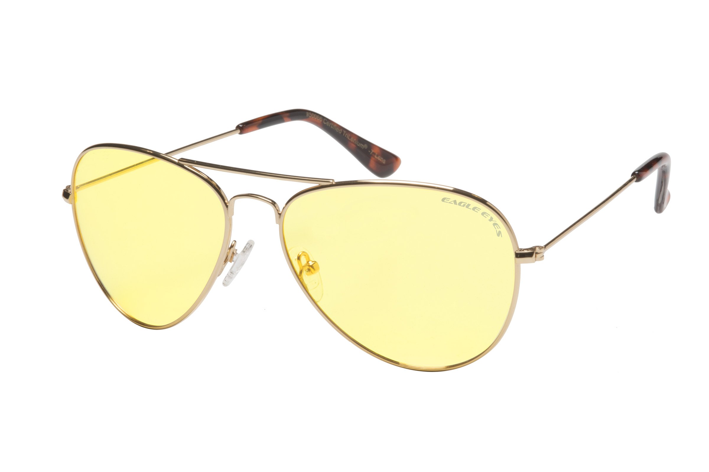Eagle Eyes Classic Aviator Night Driving Glasses - Anti Glare for Safe Night Driving - Perfect for Driving, Nighttime Commuting & Low Light Conditions
