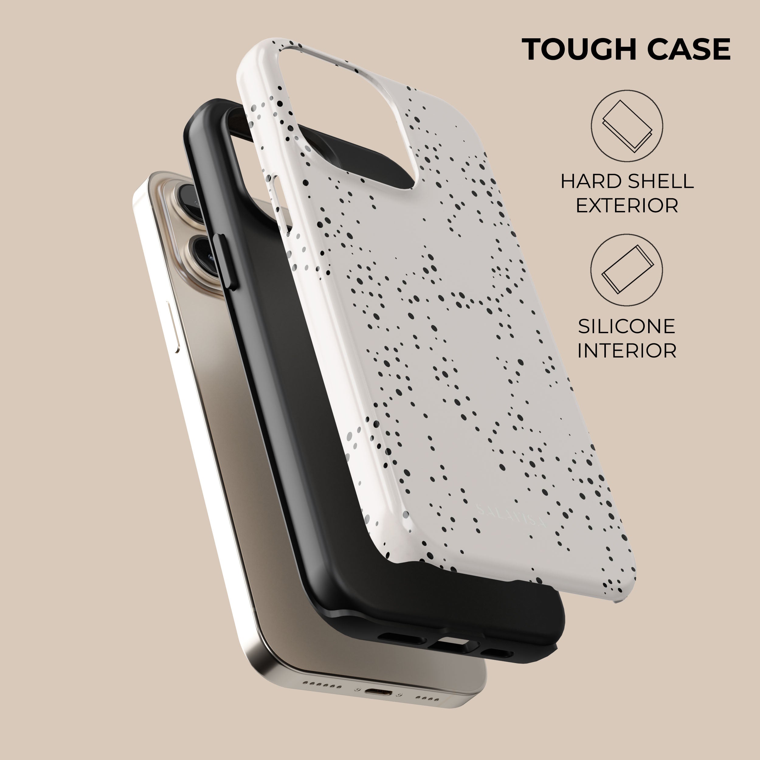 Beige Polka Dot Phone Case - Cute & Trendy Protective Cover for iPhone & Samsung - Perfect for Everyday Use & Stylish Outfits