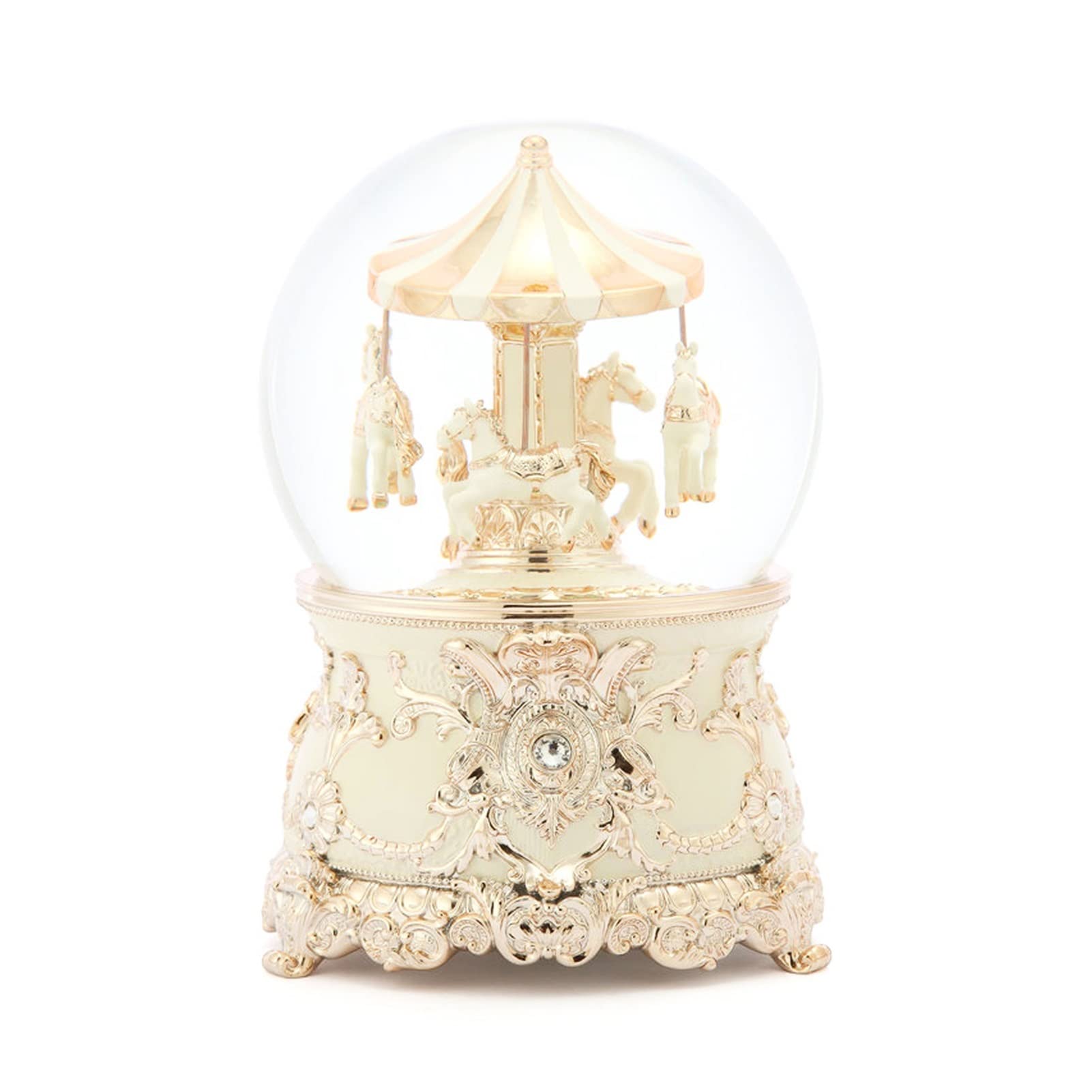 Rotating Glass Crystal Ball Music Box - Elegant Desk Decor for Living Room, Perfect Gift for Mother's Day, Christmas & Valentine's Day - Soothing Melodies for Relaxation & Romantic Ambiance