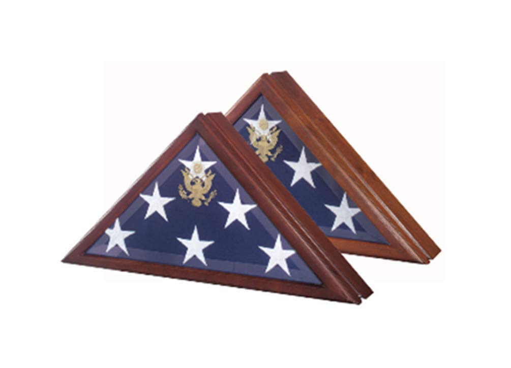 Marine Corps Flag Display Case with Presidential Seal - Premium Wooden Flag Shadow Box for Military & Patriotic Home Decor | Perfect for Veterans, Memorials & Office Display