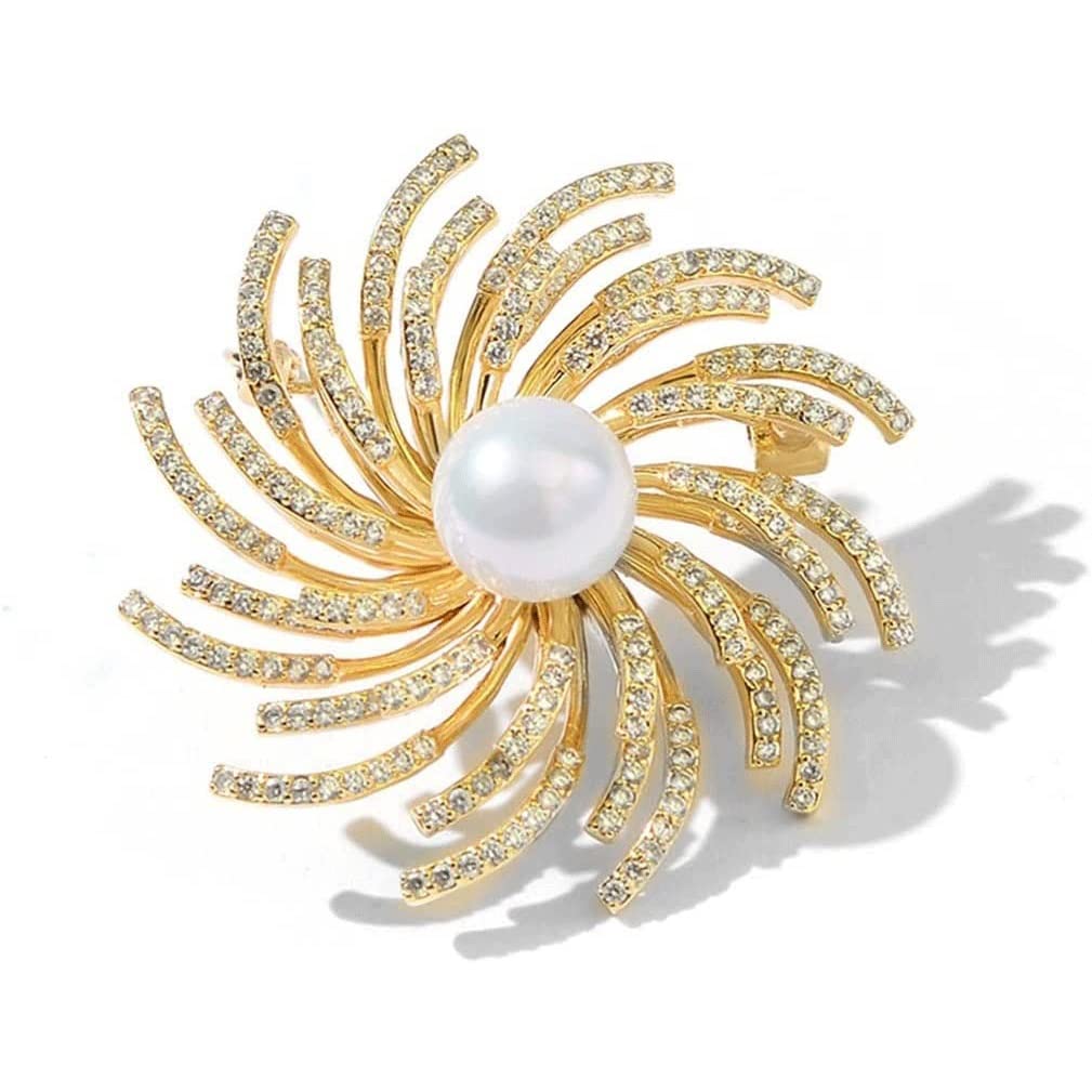 Elegant Women's Wedding Corsage Brooch with Crystal & Simulated Pearl - Perfect for Brides, Bridesmaids, and Formal Occasions