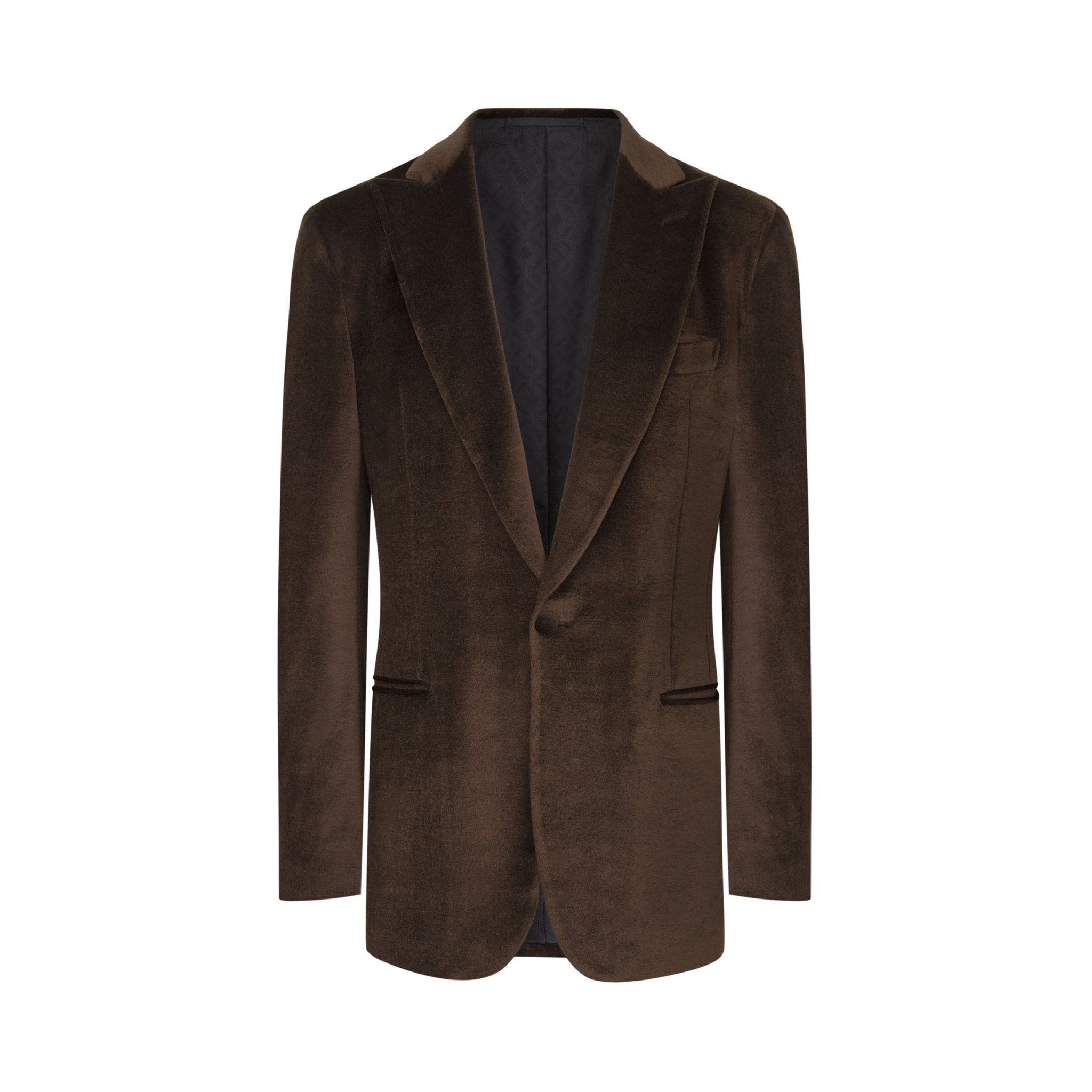 STEFANO RICCI Premium Brown Woven One Button Blazer Jacket for Men - Elegant Business & Formal Occasions