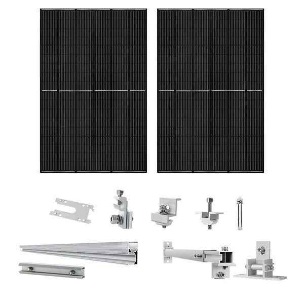 Natures Generator 2 x 410 Watt Monocrystalline Solar Panels with Mounting Rack - High Efficiency Solar Power for Home, RV & Off-Grid Living | Portable Renewable Energy Solution for Camping, Emergencies & Outdoor Adventures