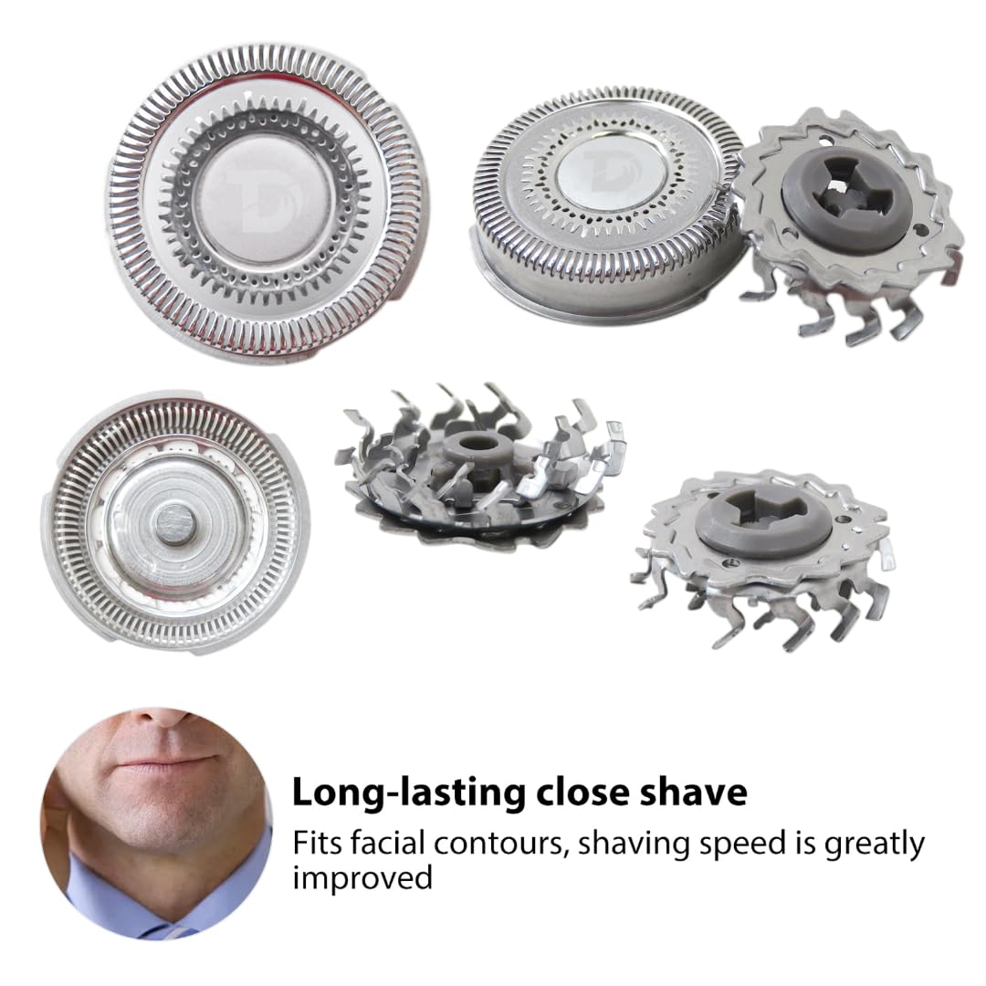 3 Pack ATIODYUUK Upgraded SH90 Replacement Blades - Compatible with Philips Shaver Series 9000 (S9xxx) & 8000 - Precision Trimmer Heads for Smooth Shaving at Home or Travel