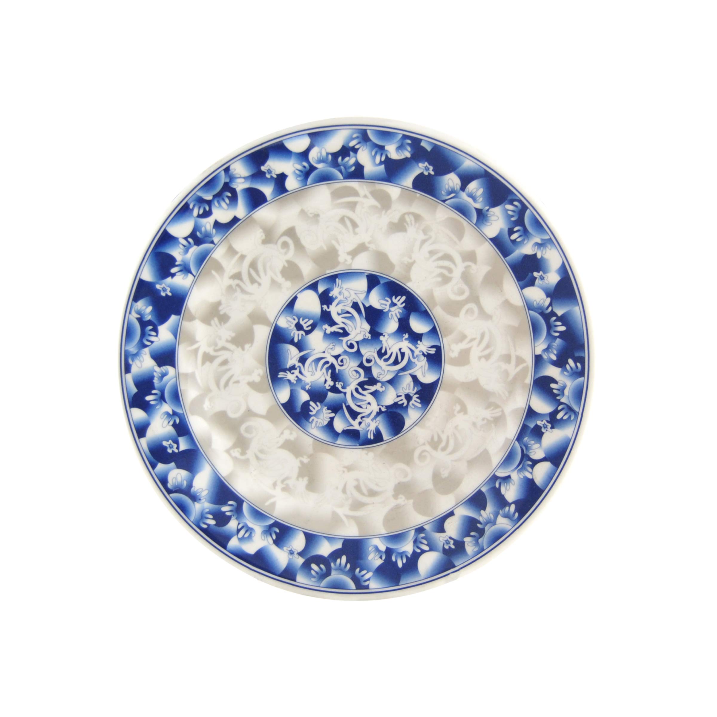 Thunder Group Blue Dragon Melamine Dinnerware Set - 9 1/8 Inch Plates (Pack of 12) - Durable & Stylish Dishware for Restaurants, Catering, and Outdoor Dining