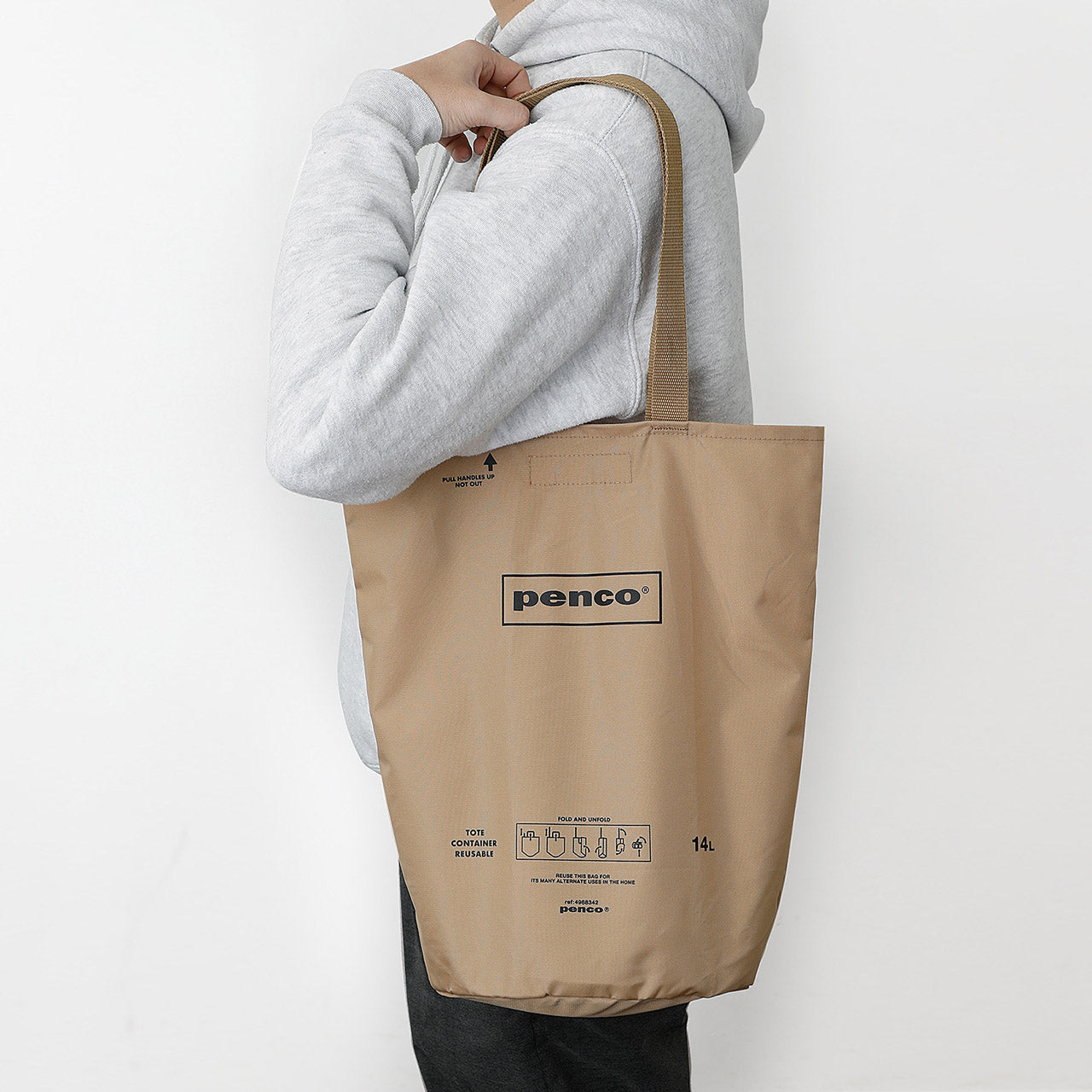 Penco Bucket Tote - Durable Canvas Tote Bag for Shopping, Beach & Travel - Stylish & Spacious Carryall for Everyday Use