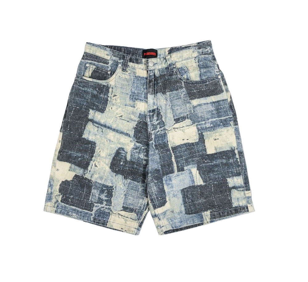 Vintage Boro Patchwork Baggy Denim Jorts for Women & Men - Distressed High Waisted Jean Shorts - Perfect for Summer, Festivals & Casual Streetwear