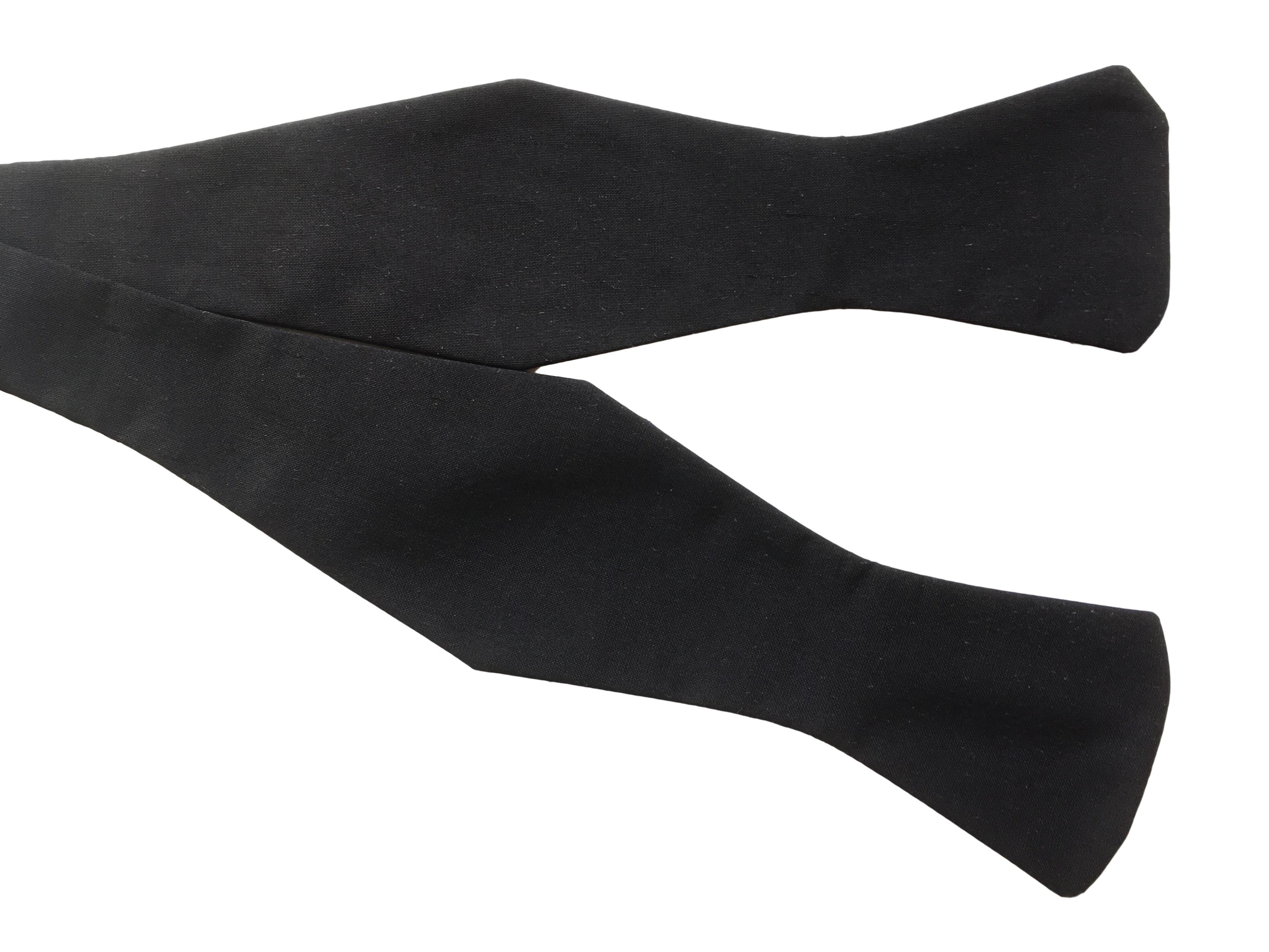 Elegant Black Silk Diamond Self-Tie Bow Tie for Men - Perfect for Weddings, Prom, Formal Events & Special Occasions