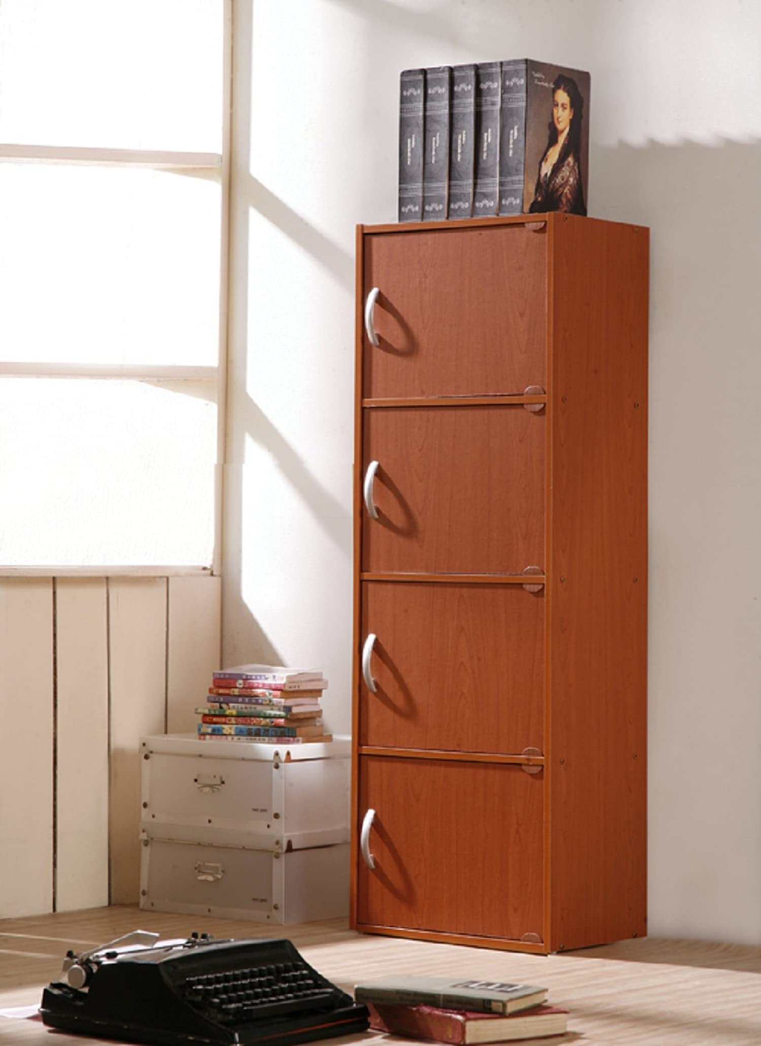 Custom 4-Door Storage Cabinet - Handmade Wooden Wardrobe for Bedroom, Living Room & Office Organization