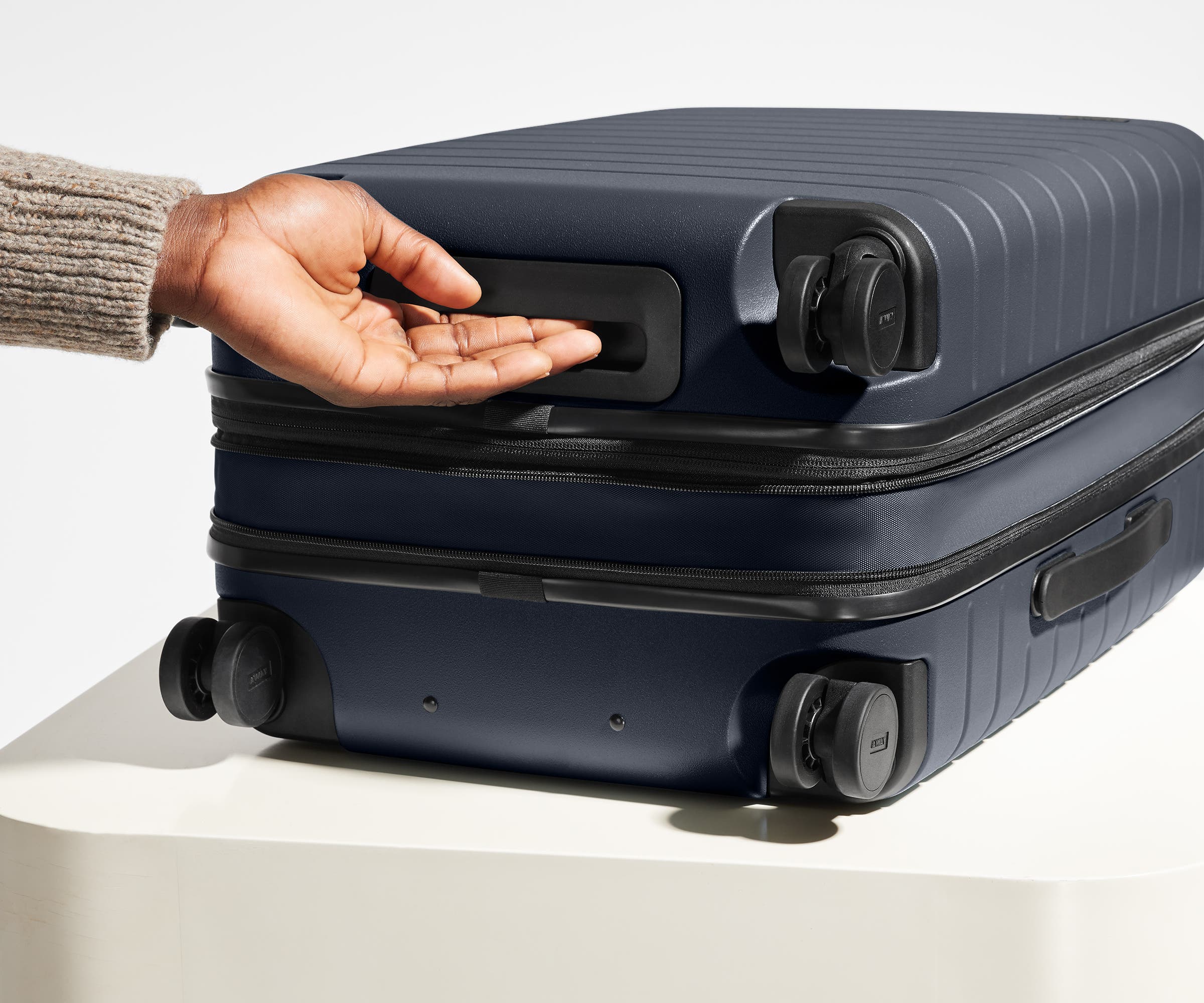 The Carry On Flex in Navy Blue - Lightweight Expandable Luggage for Travel - Perfect for Airplane, Business Trips & Weekend Getaways