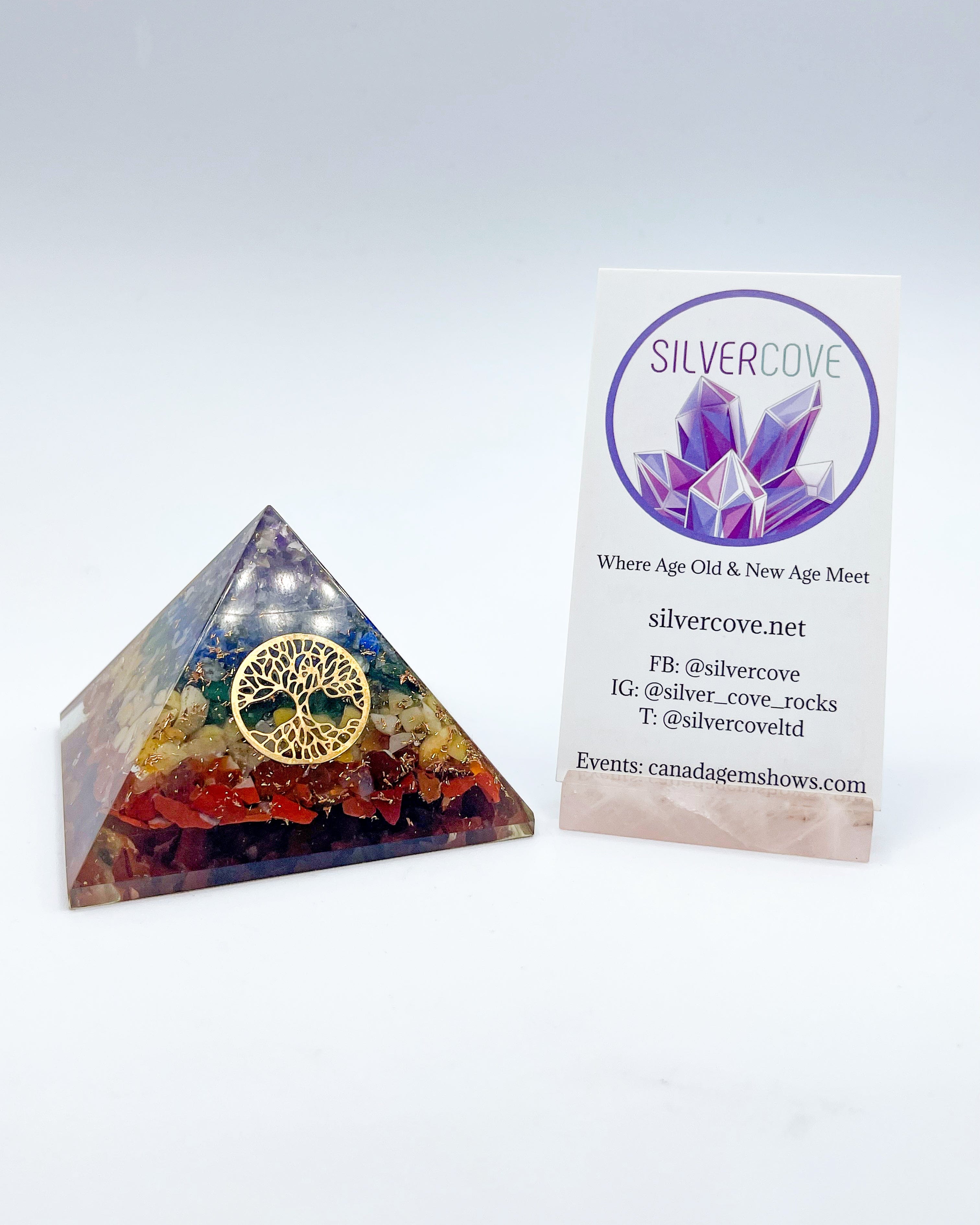 Chakra Healing Orgonite Pyramid - Energy Balancing Crystal for Meditation, Home & Office Decor - Perfect for Spiritual Healing, Stress Relief & Positive Vibes