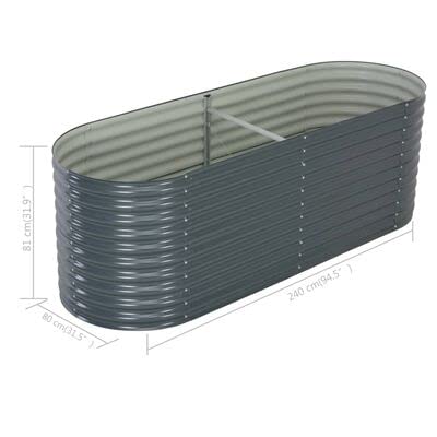 94.4x31.4x31.8 Inch Galvanized Steel Raised Garden Bed Kit - Outdoor Planter Box for Vegetables, Flowers & Herbs - Perfect for Patio, Deck, Balcony & Backyard Gardening