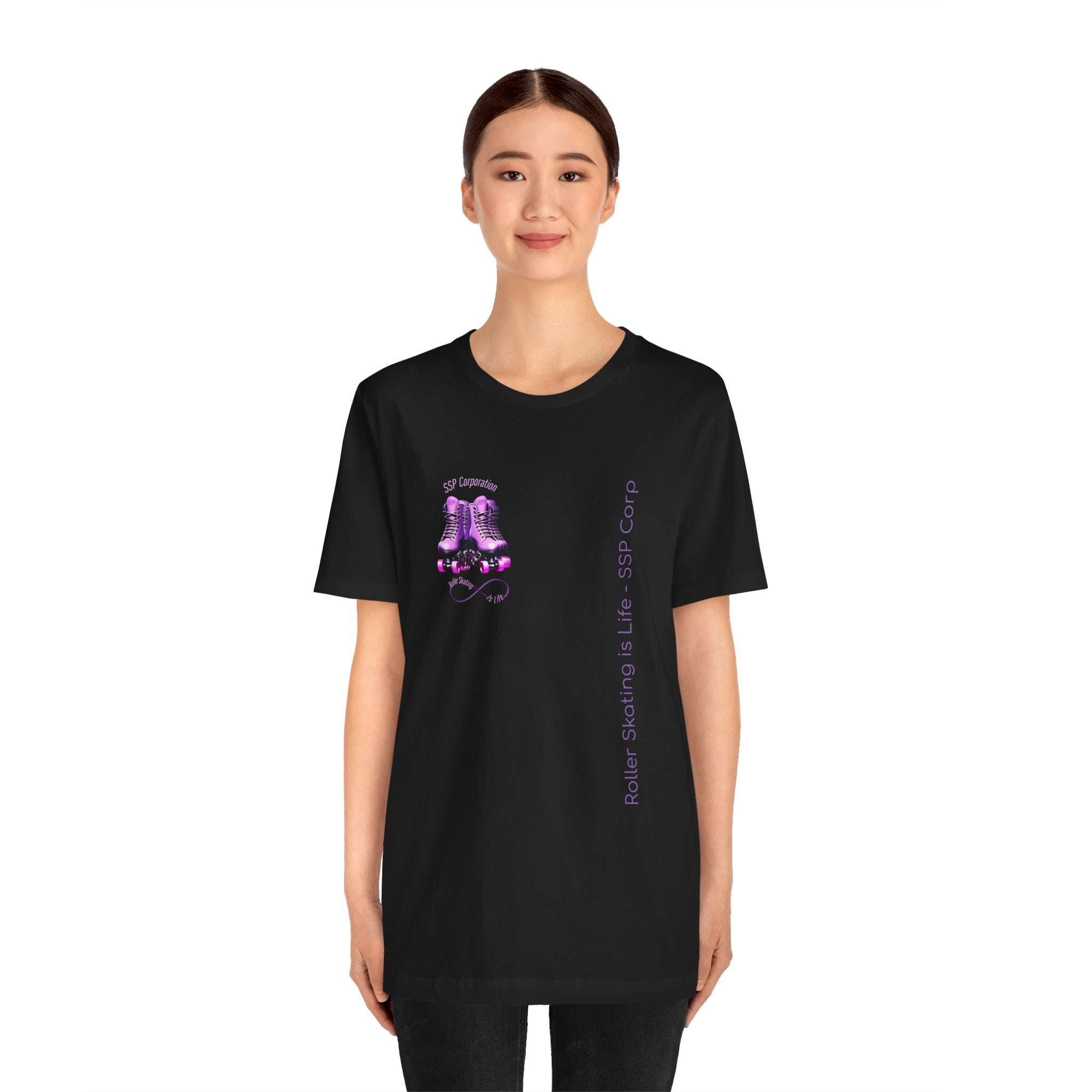SSP Corp Roller Skating is Life Graphic T-Shirt - Comfortable Cotton Tee for Skaters & Roller Derby Fans - Perfect for Casual Wear, Skate Parks & Retro Fashion