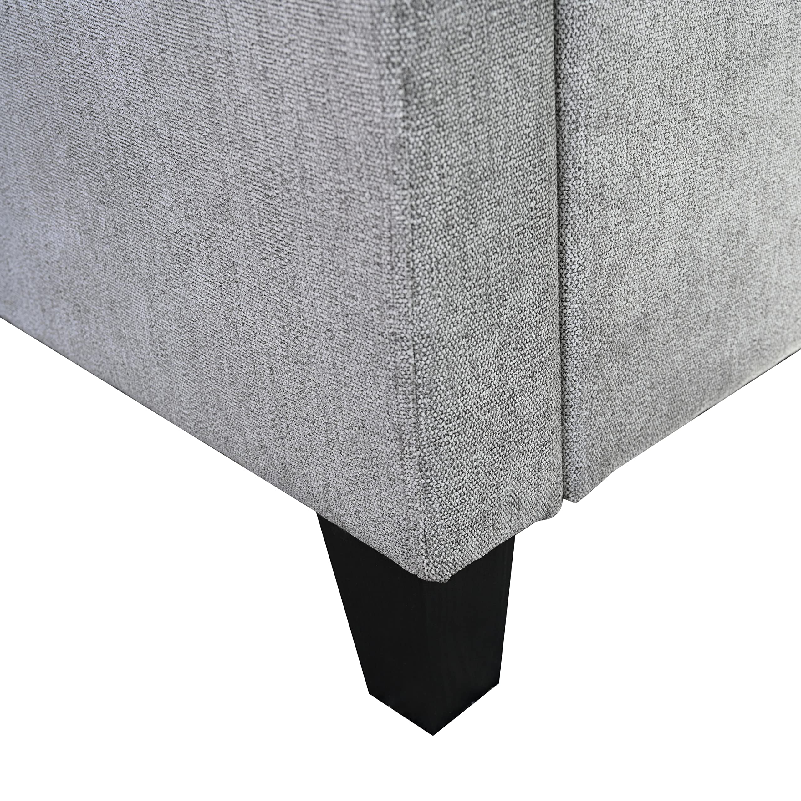 Abbyson Living Contemporary Queen Size Fabric Upholstered Platform Bed Frame in Gray - Modern Bedroom Furniture for Master Bedroom & Guest Room