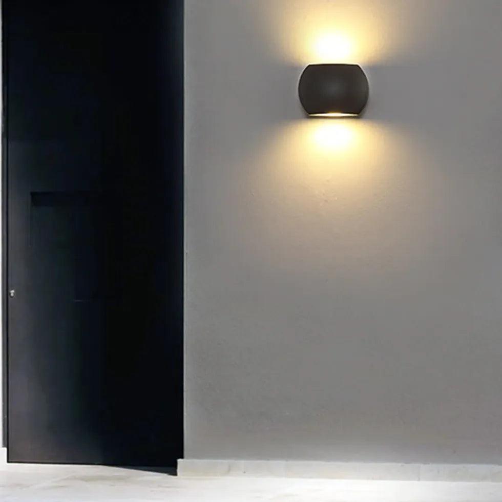 Minimalist Geometric Wall Sconce - Modern Up and Down LED Light Fixture for Bedroom, Living Room & Hallway Lighting
