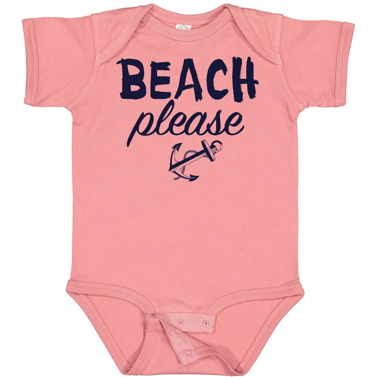 Inktastic Beach Please with Anchor Baby Bodysuit - Cute Summer Outfit for Boys & Girls - Perfect for Beach Vacations, Pool Parties & Family Photos