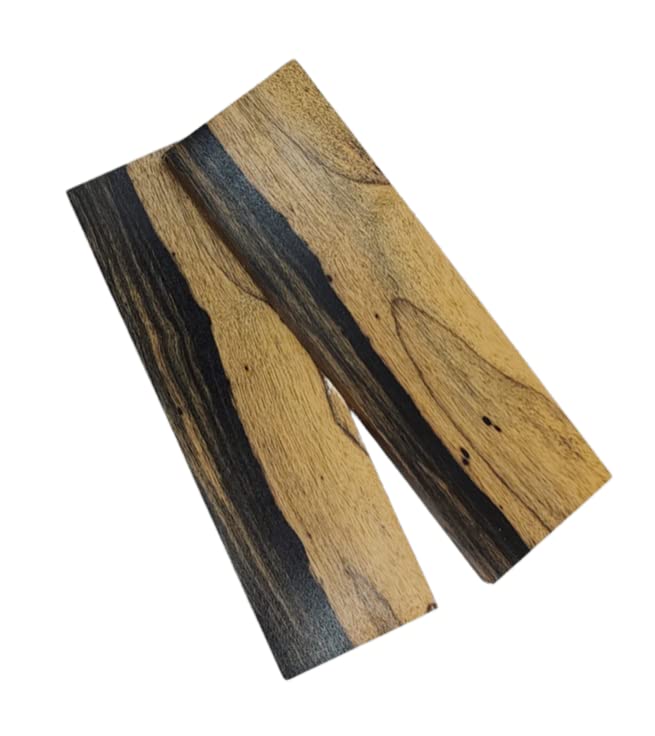 Premium Black and White Ebony Knife Scales - Exotic Wood Handle for Custom Knives, Perfect for DIY Knife Making and Woodworking Projects