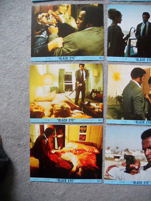 Vintage 1974 Blacksploitation Black Eye Movie Lobby Cards Set - Rare Film Memorabilia for Collectors & Movie Enthusiasts - Perfect for Home Theater Decor, Film History Displays & Vintage Pop Culture Collections