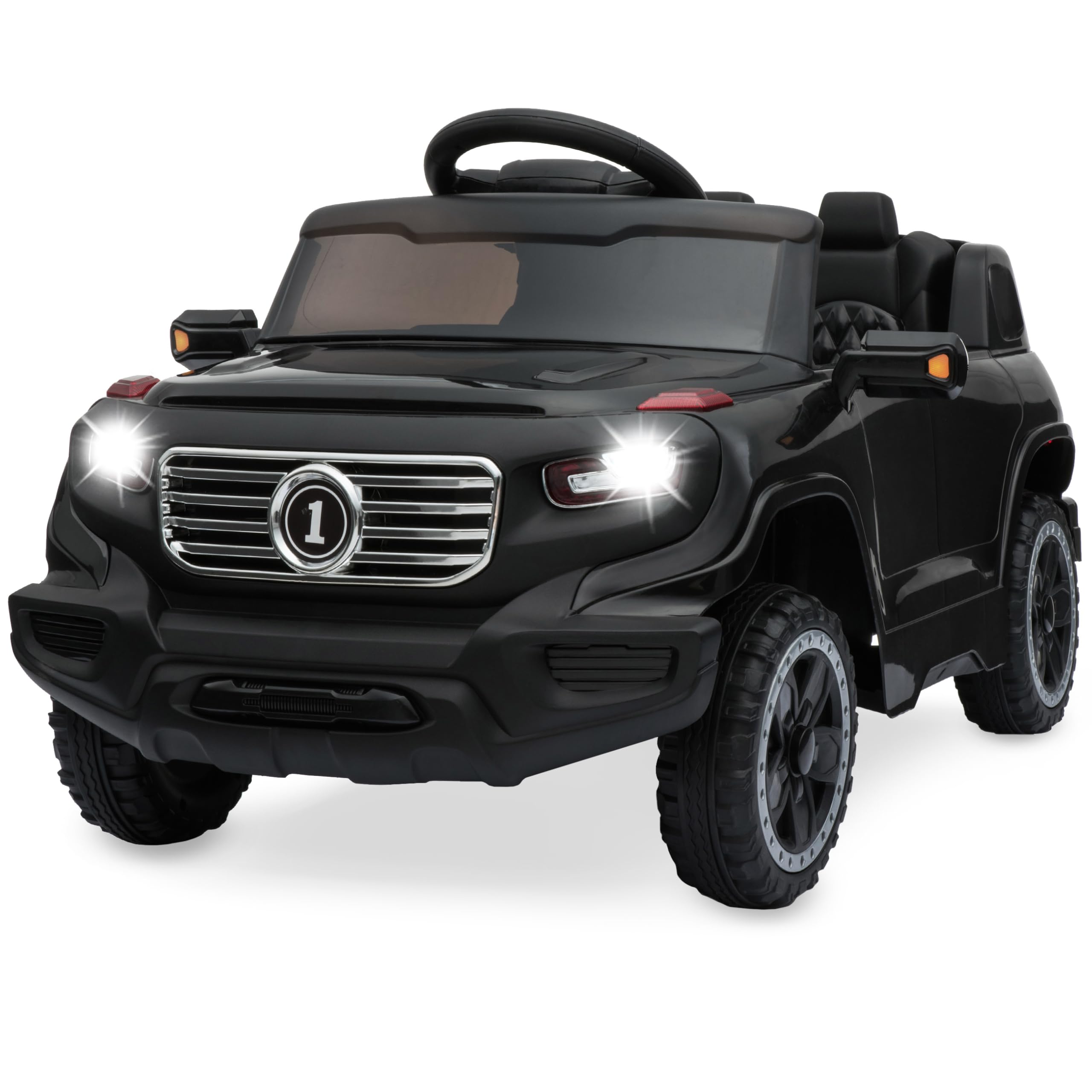 Best Choice Products 6V Kids Ride On Truck with Parent Remote Control - 3 Speed Adjustable, LED Lights, Black - Perfect for Outdoor Play, Birthday Gifts & Toddler Pretend Driving Fun