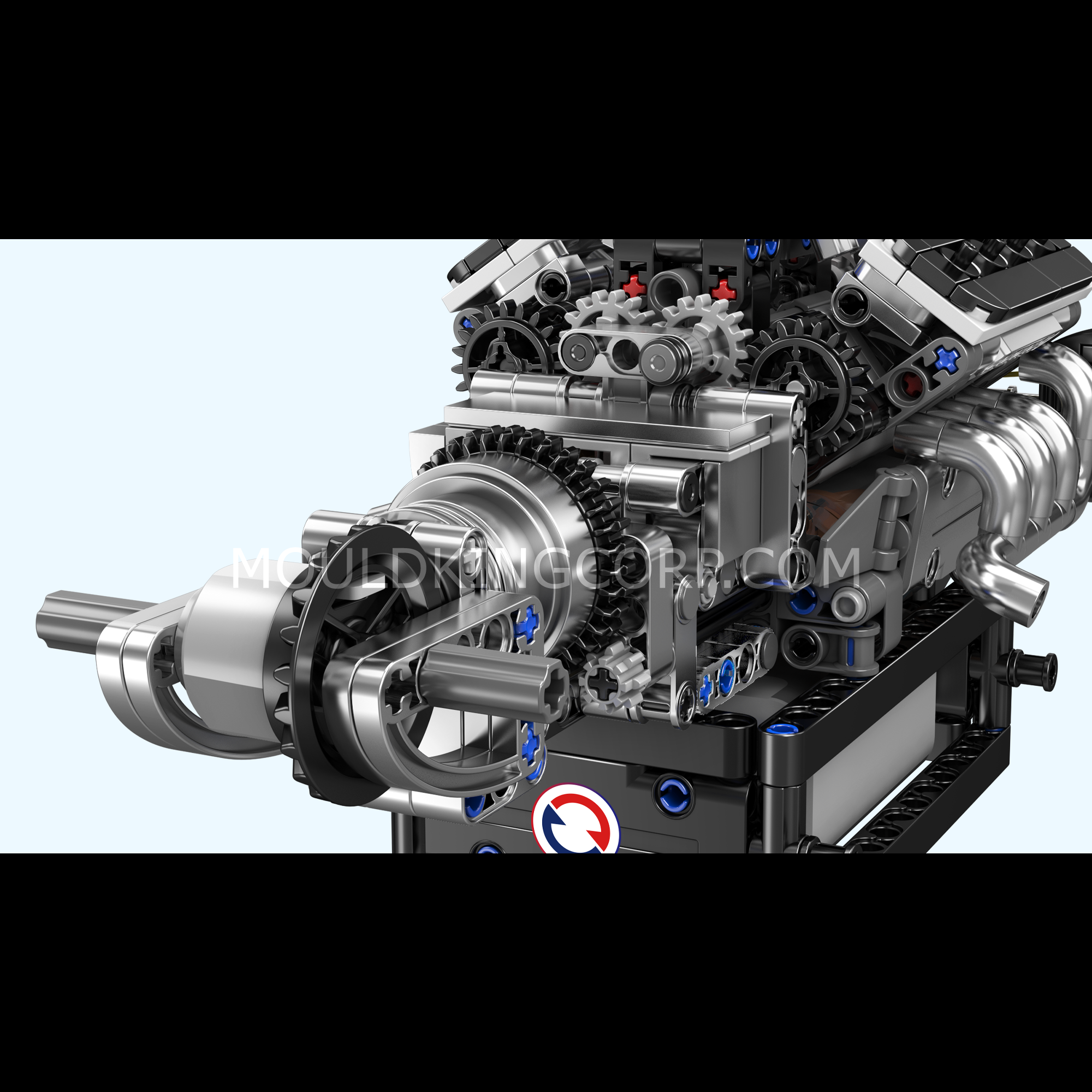 Mould King 10206 Turbocharged V8 Engine Model Building Kit - 737 Pieces STEM Toy for Adults & Kids | DIY Assembly, Educational Gift, Car Enthusiast Collection, Home & Office Display