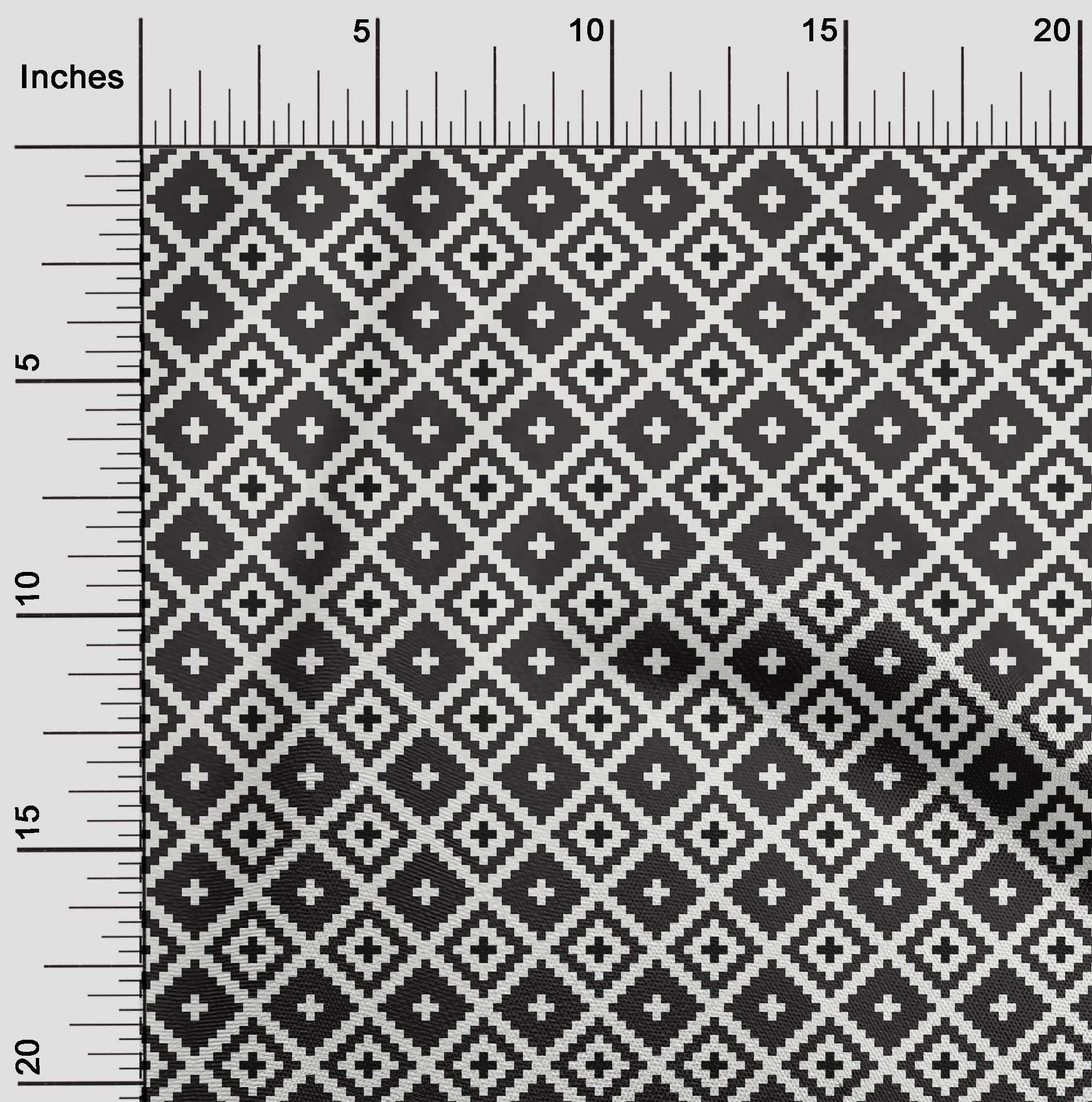 oneOone Velvet White Fabric - Geometric Print DIY Sewing Material by The Yard, 58 Inch Wide - Perfect for Clothing, Quilting, Home Decor & Craft Projects