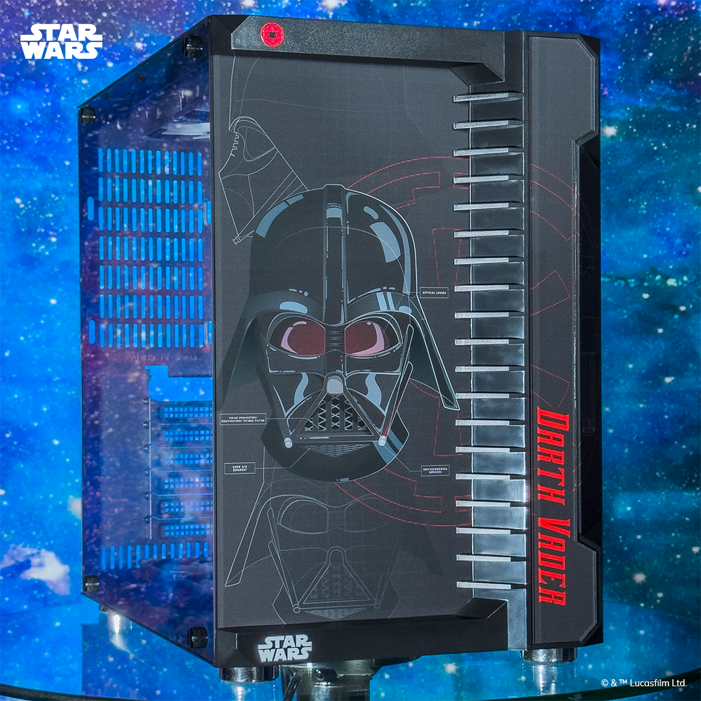 Geek Machine™ Star Wars Edition Darth Vader PC Gaming Case - High Performance ATX Mid Tower Computer Case for Star Wars Fans & Gamers | Perfect for Gaming Setups, Themed Builds & Collector Displays