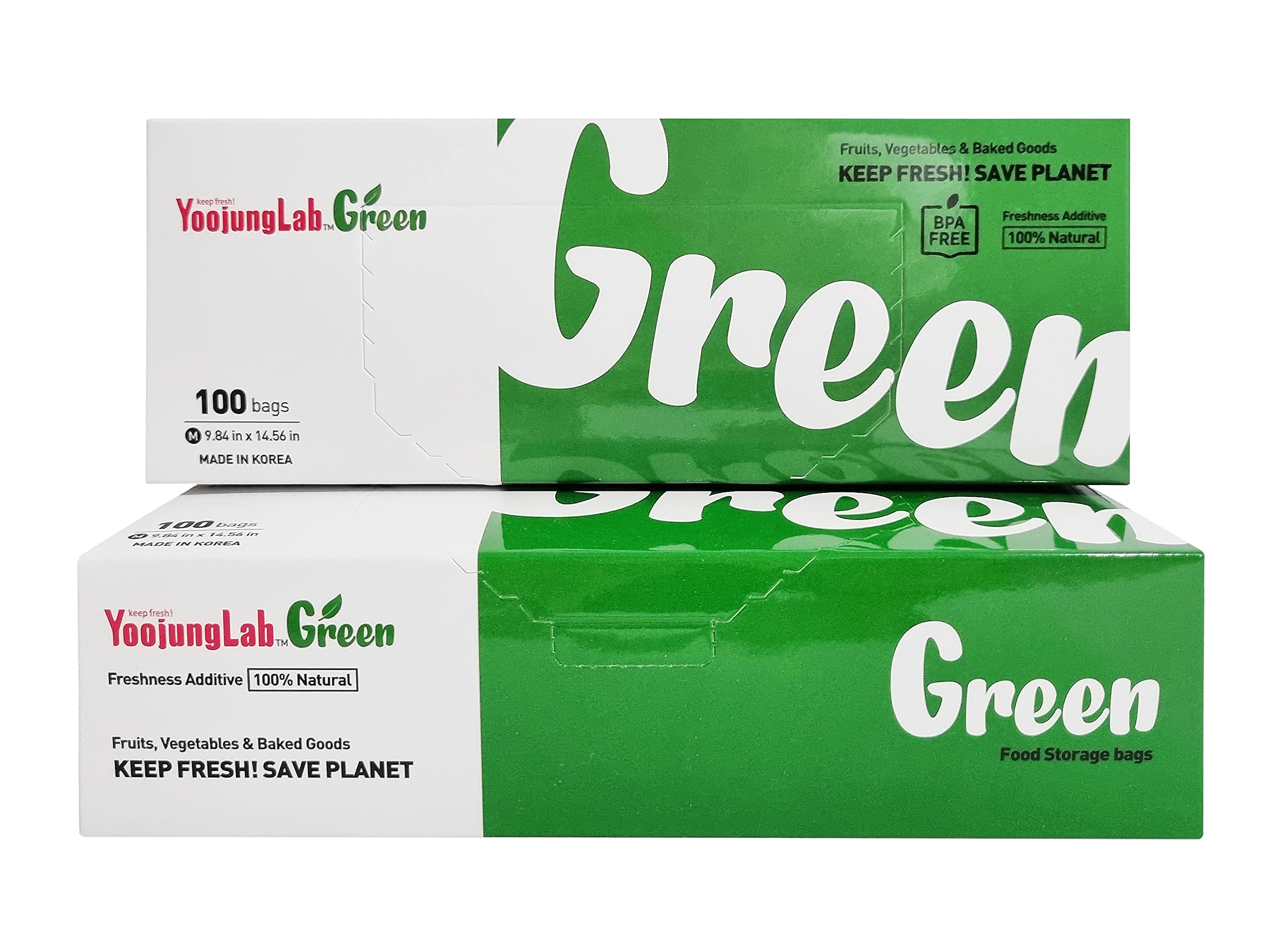 Eco-Friendly Green Food Storage Bags - 200 Count, 9.84