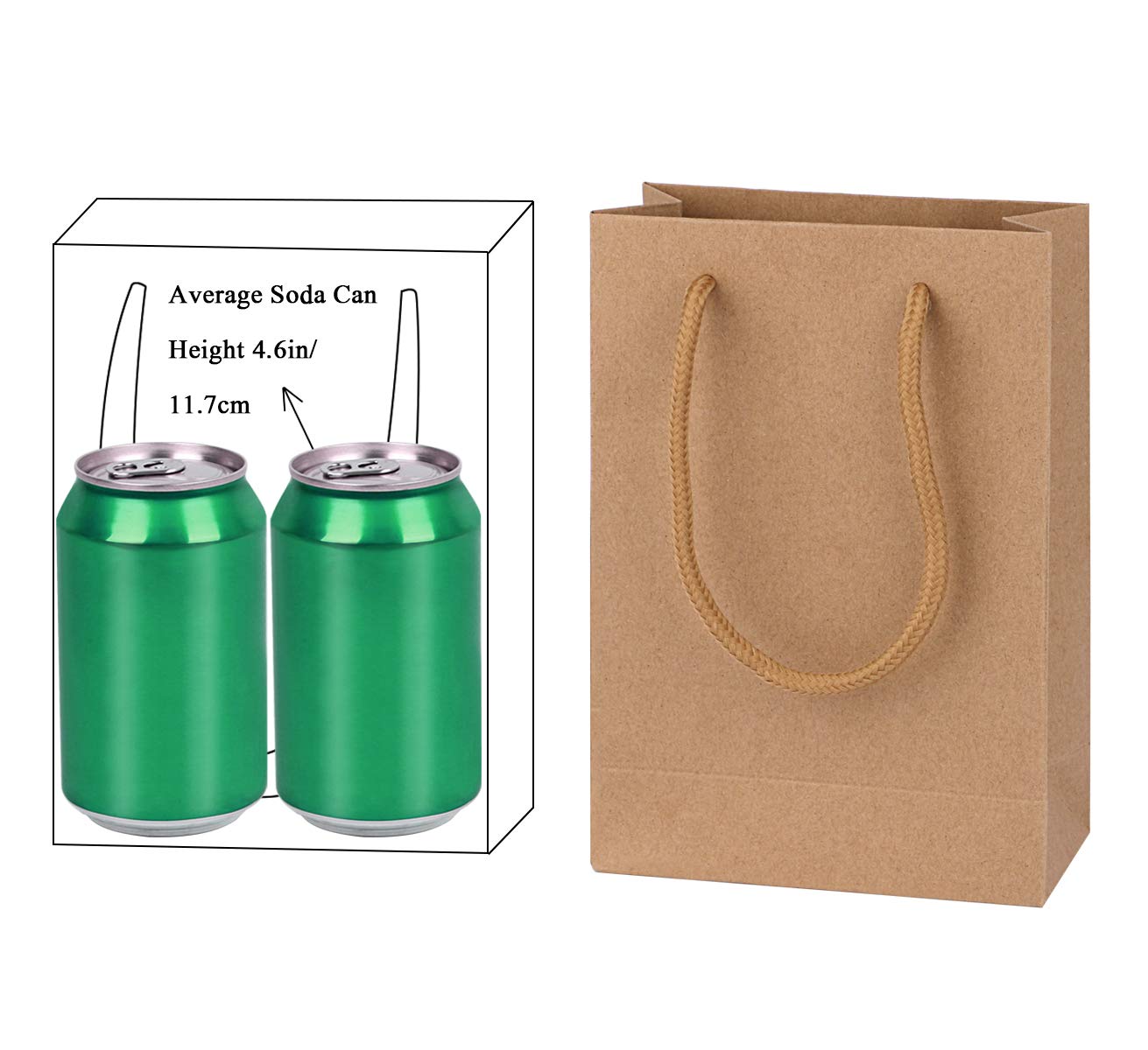 **Eco-Friendly Kraft Gift Bags with Cotton Handles - 5x2x7.5 Inches Small Brown Paper Favor Bags for Parties, Weddings, Baby Showers & Retail Packaging - Pack of 50 (Ideal for Crafts, Takeouts & Business Gifting)**