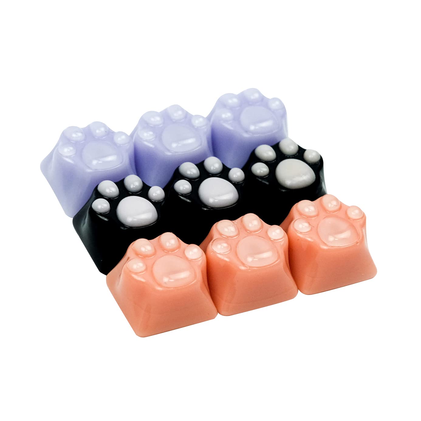 Purple Cat Paw Artisan Keycap Set for MX Mechanical Gaming Keyboards - Perfect for Custom Keyboard Builds & Gaming Setups