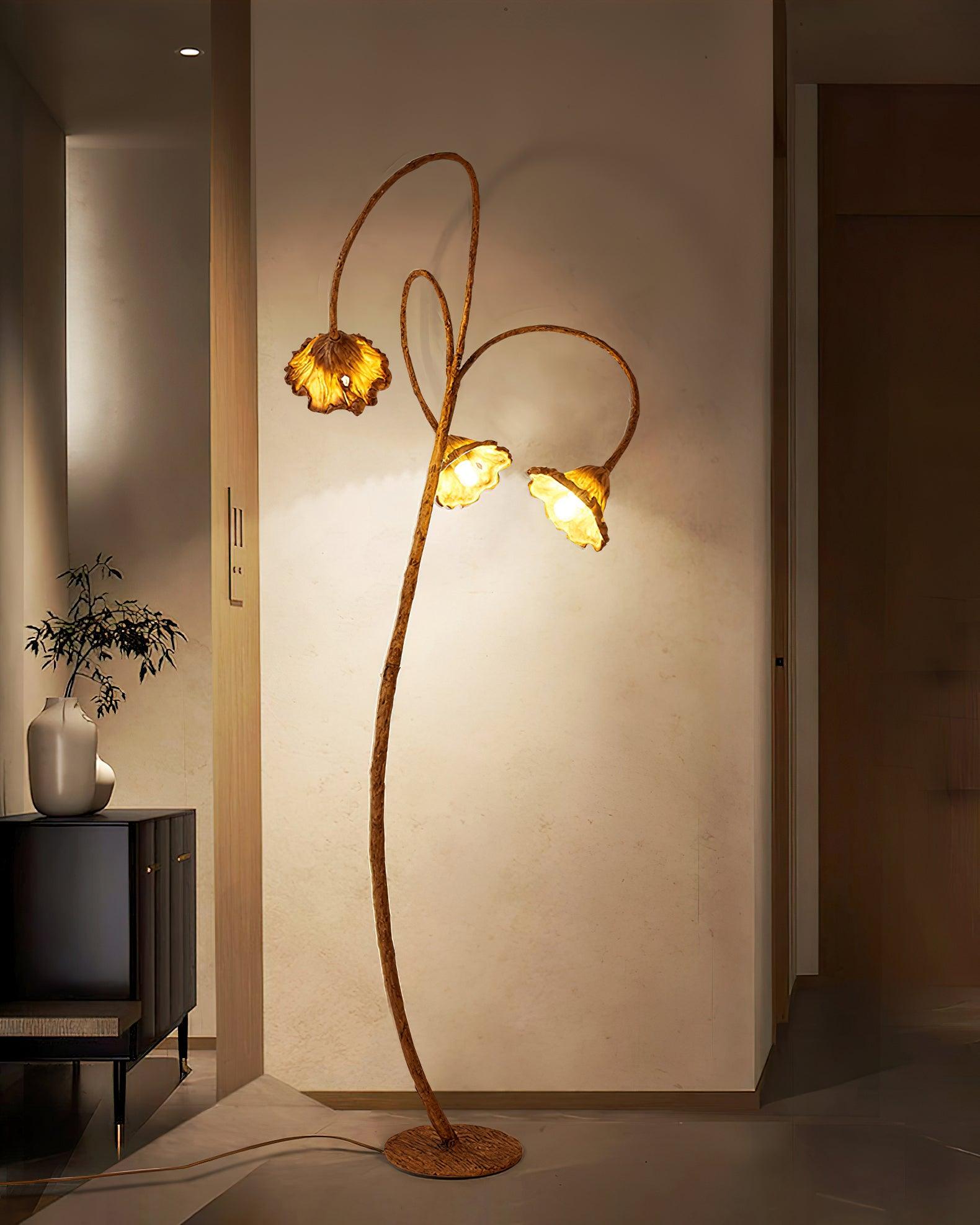 Elegant Lotus Leaf Floor Lamp - Modern Home Decor Lighting for Living Room, Bedroom & Office - Adjustable Brightness & Energy Efficient LED Bulb Included