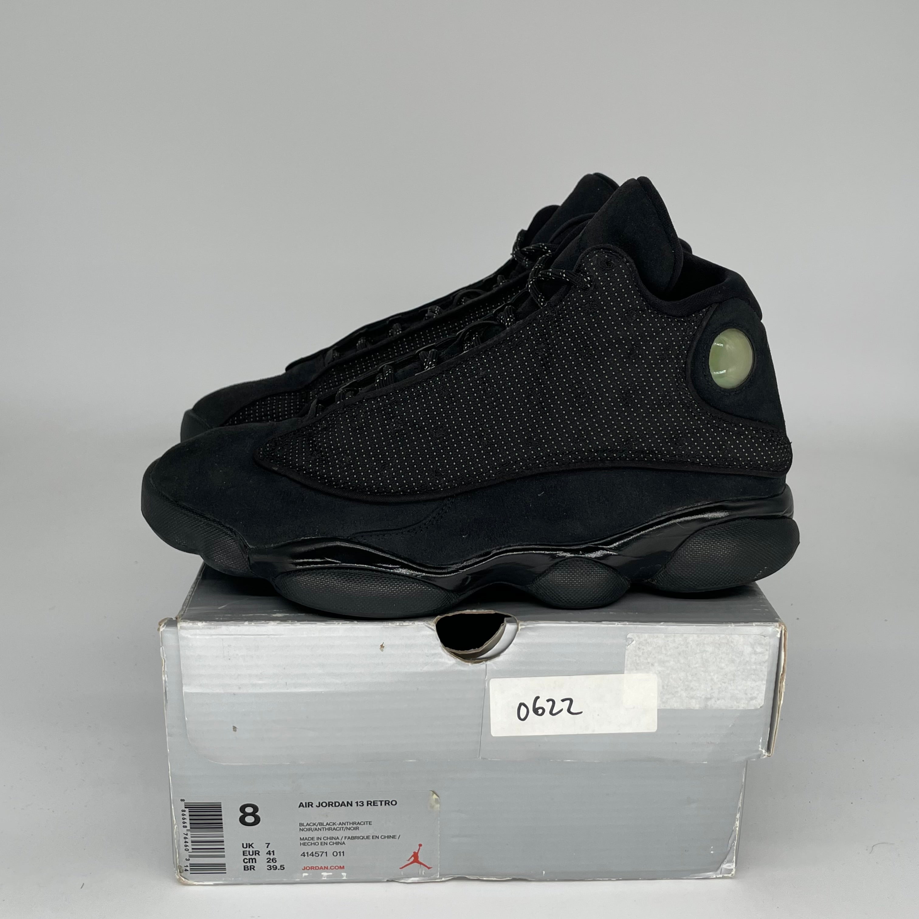 AIR JORDAN 13 Retro Black Cat Men's Basketball Shoes Size 8 - 414571-011 | Authentic Sneakers for Streetwear & Basketball Games