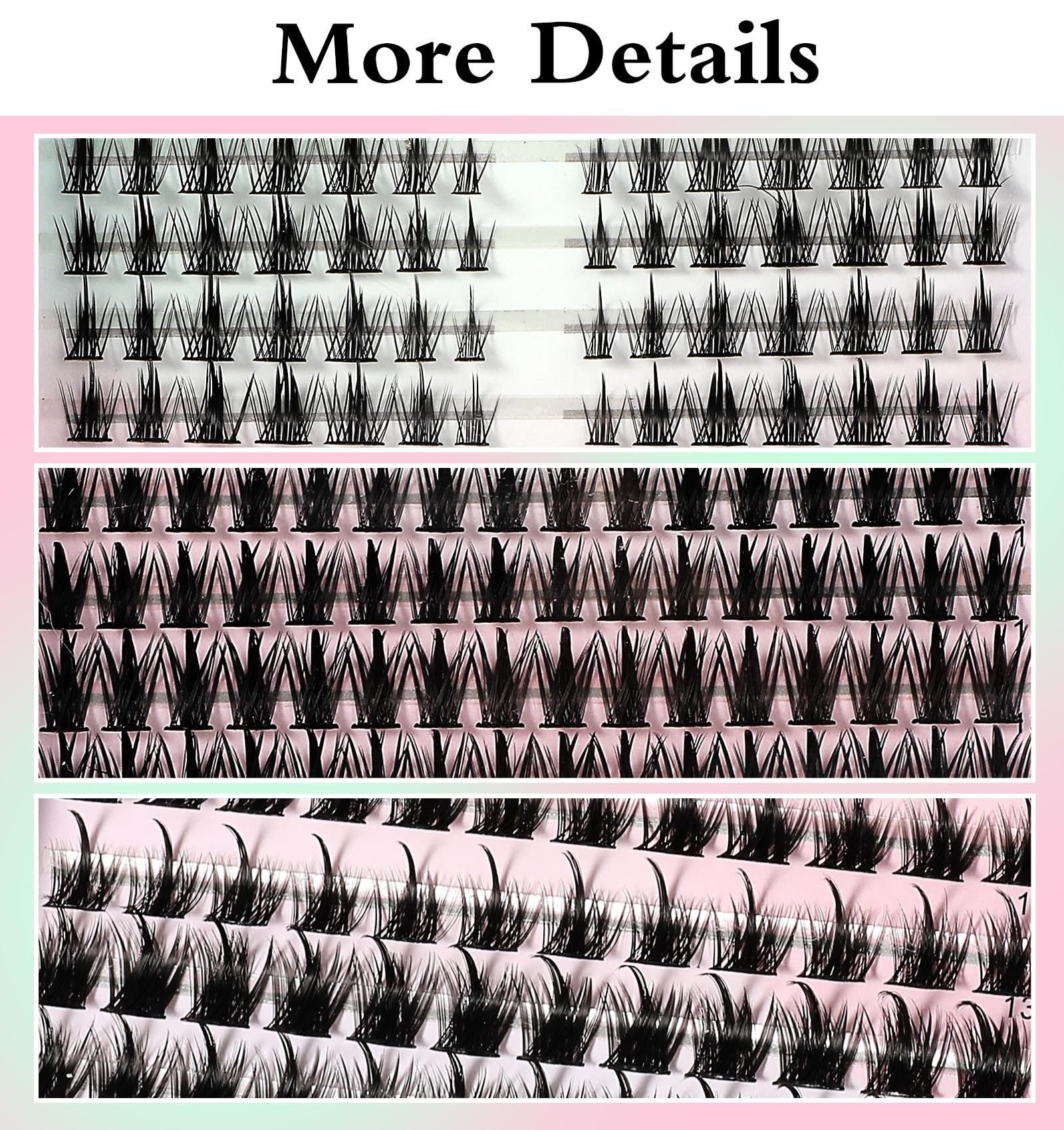 Anime Lash Clusters 168Pcs - 3 Styles Wispy Natural Lashes for Cosplay & Korean Makeup