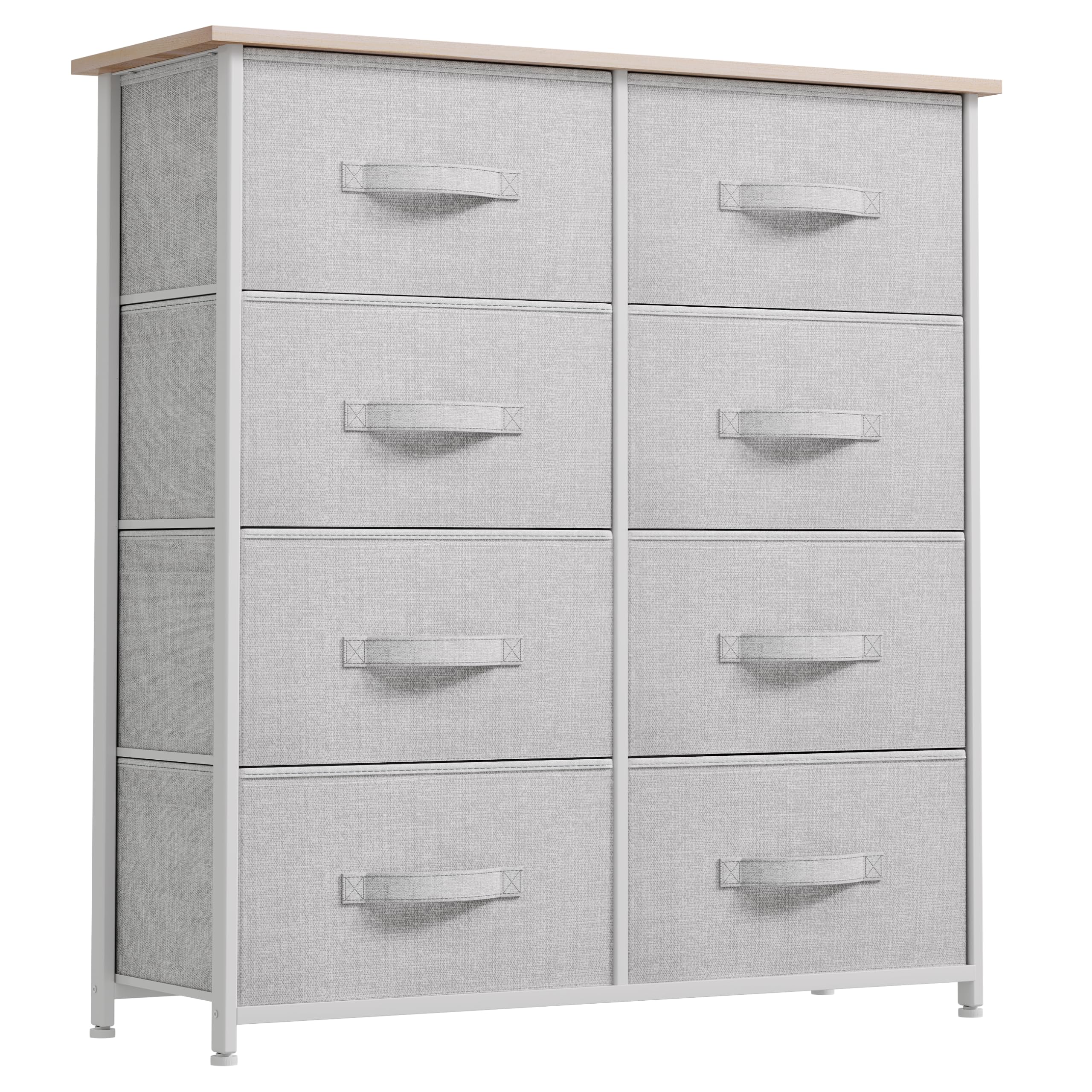 YITAHOME 8-Drawer Fabric Dresser with Sturdy Steel Frame & Wooden Top - Storage Tower Organizer for Bedroom, Living Room & Closet - Easy Pull Fabric Bins for Clothes, Toys & Home Organization - Perfect for Small Spaces & Nursery Storage