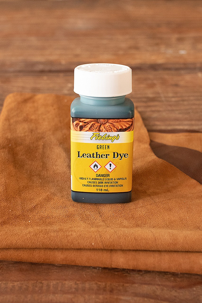 Fiebing's Leather Dye - 4 oz (118 ml) Professional Oil-Based Leather Dye in Green - Perfect for Leather Crafting, Shoes, Bags, Furniture & DIY Projects