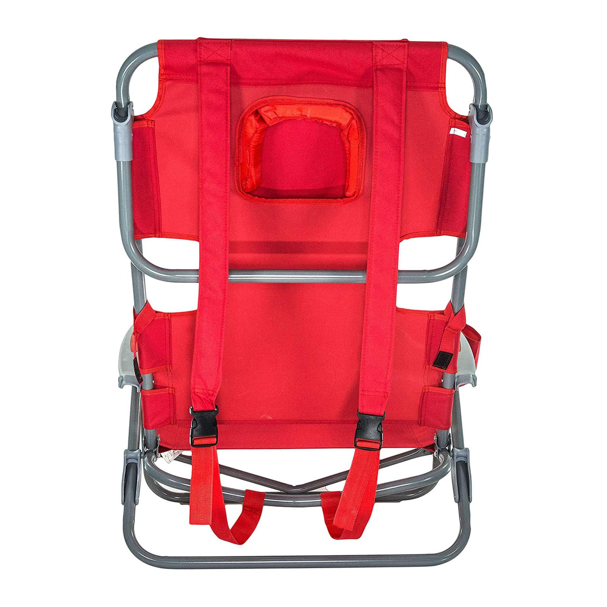 Portable Folding Reclining Camping Chair - 9.6lbs Lightweight Outdoor Lawn Chair with 5 Adjustable Positions, Red (4 Pack) - Perfect for Beach, Backyard, Picnics & Camping Trips