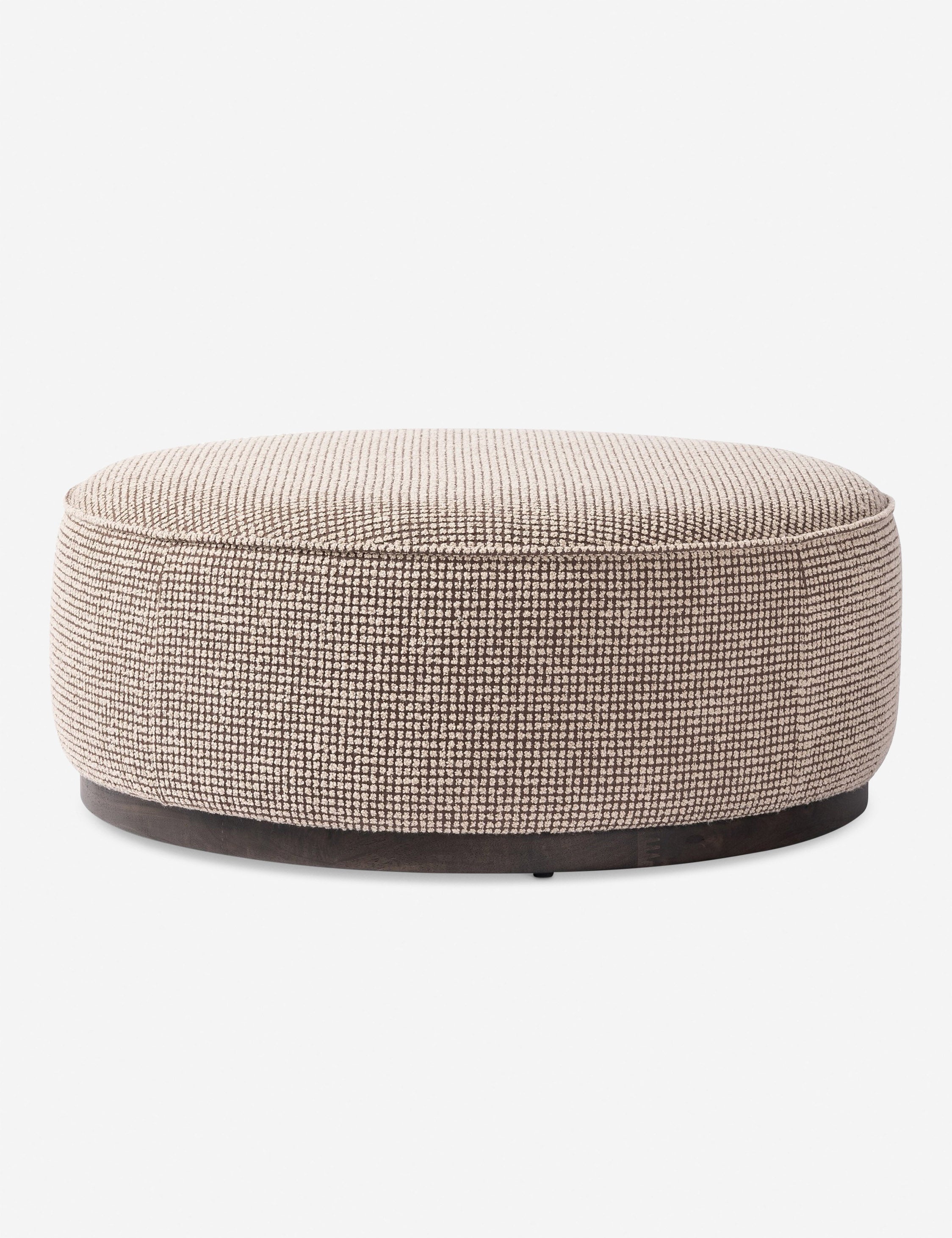 Aldora Round Ottoman Stool - Upholstered Storage Pouf with Removable Cushion Top, Modern Footrest for Living Room, Bedroom & Nursery - Versatile Seating & Home Decor Accent