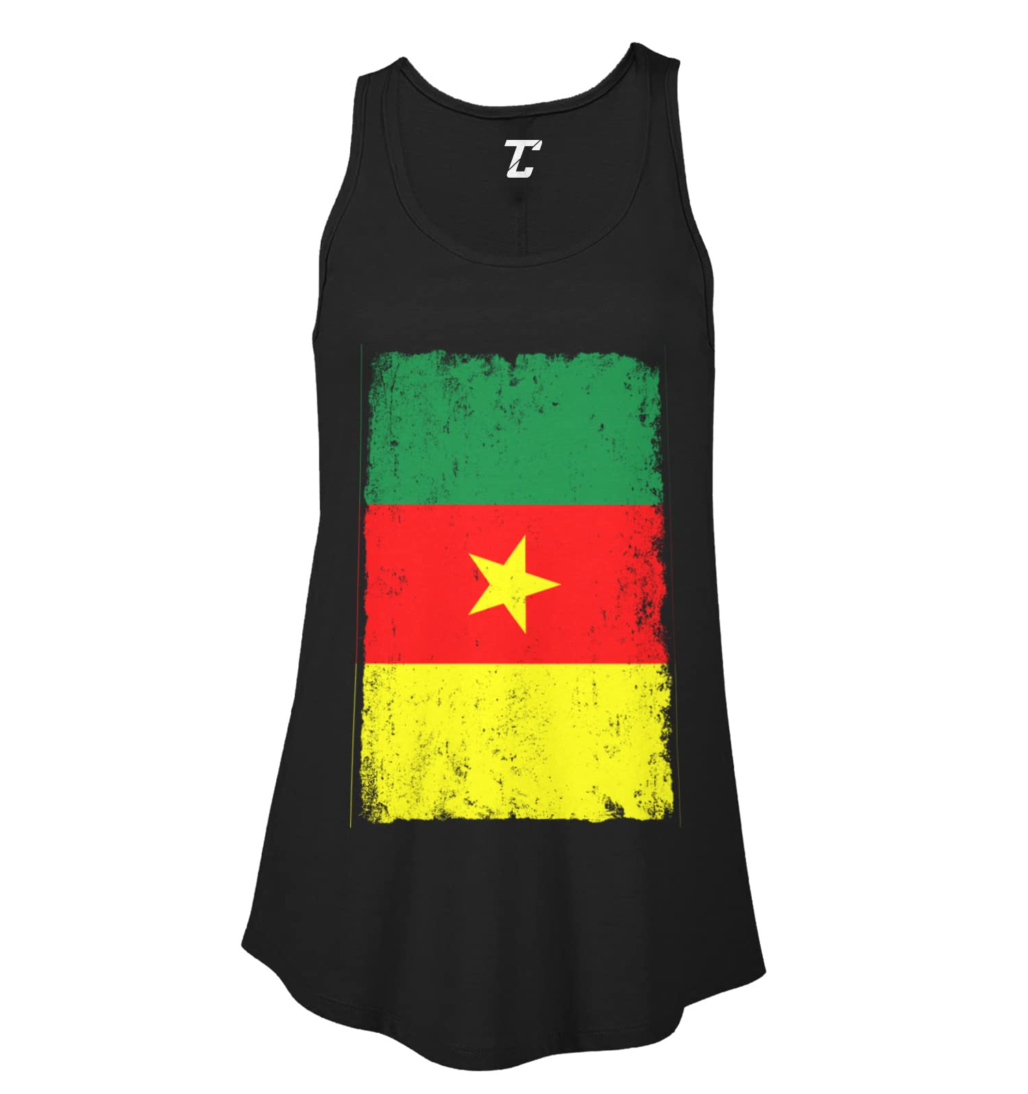 Distressed Cameroon Flag Women's Tank Top - Vintage Patriotic Graphic Tee for Casual Wear & Summer Outfits