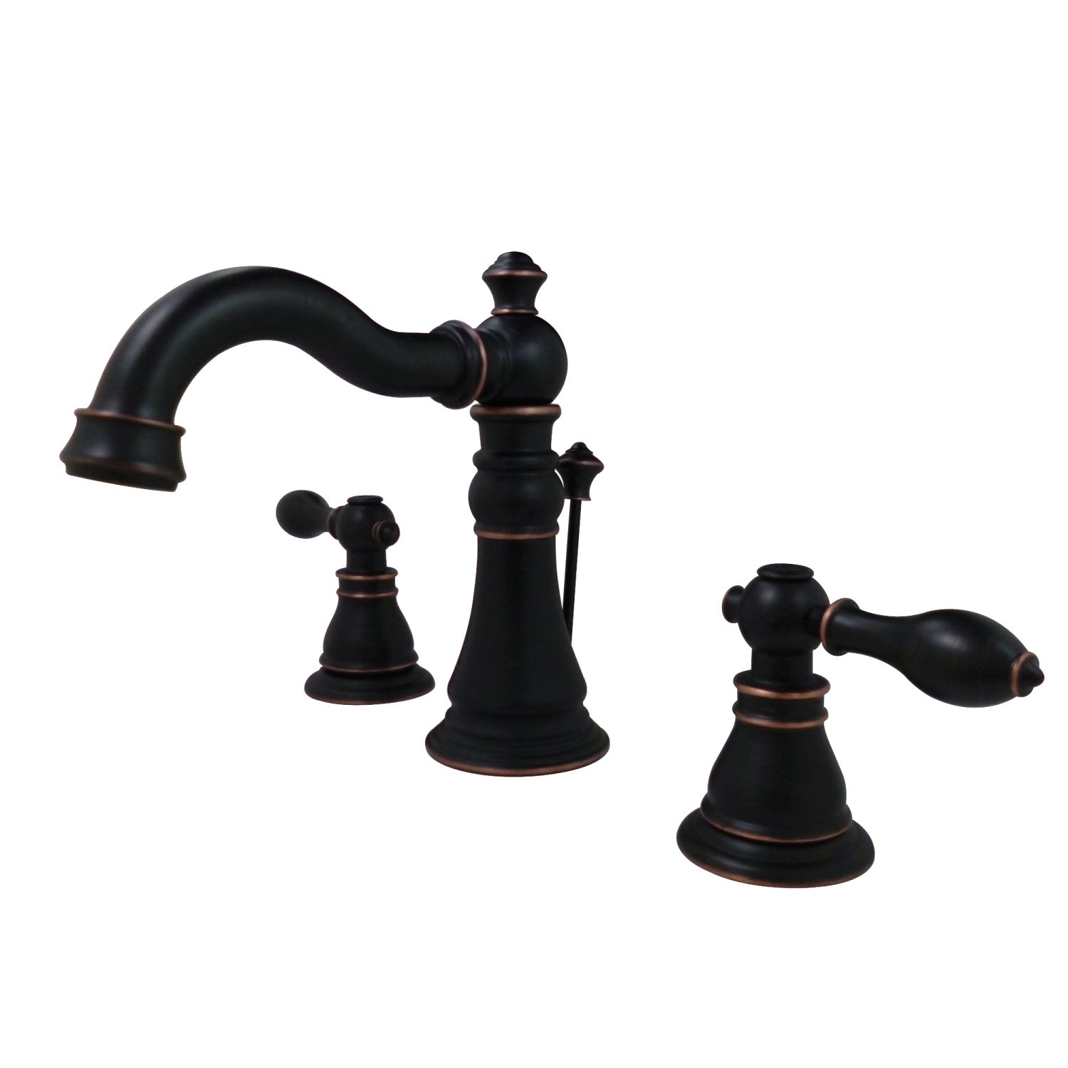 American Classic FSC1976ACL 3-Hole Widespread Bathroom Faucet with Brass Pop-Up Drain - Two Handle Deck Mount in Naples Bronze Finish | Perfect for Modern Bathroom Vanities & Powder Rooms