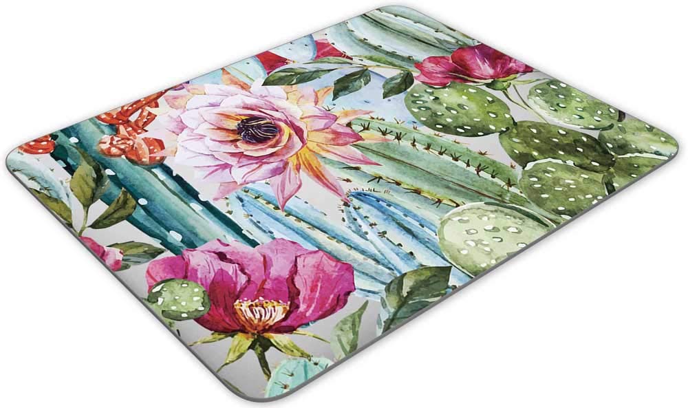 Premium Gaming Mouse Pad with Bright Succulent Cactus Design - 9.84x7.87 Inch Non-Slip Rubber Base - Perfect for PC, Laptop & Office Work