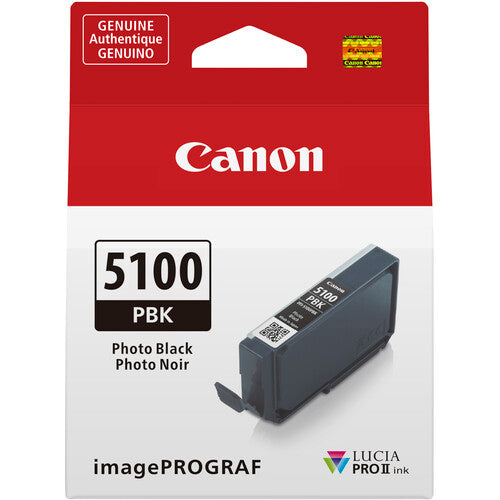 Canon PFI 5100 PBK (Photo Black) Lucia PRO II Ink Tank for PRO 310 Printer - 14.4ml High-Quality Photo Ink Cartridge | Perfect for Professional Photography, Fine Art Printing & Photo Lab Quality Results