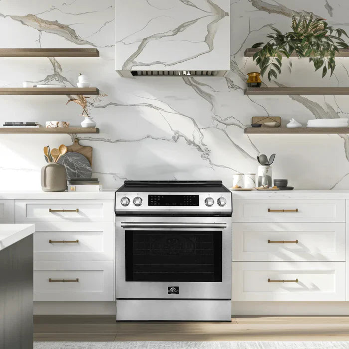 Forno Espresso Donatello 30 Inch Slide-In Induction Range with 5 Burners - FFSIN0905 | Energy Efficient Electric Stove for Modern Kitchens | Perfect for Baking, Cooking & Entertaining