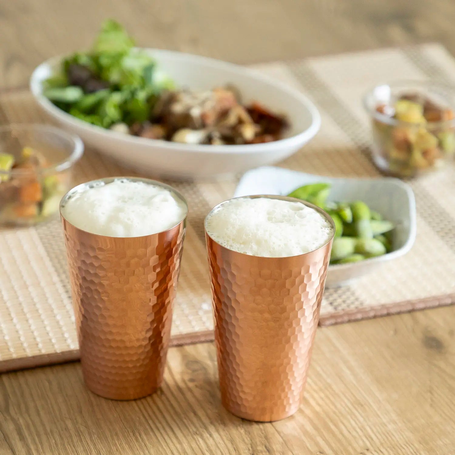 Premium Asahi Copper Tumbler Set of 2 - Insulated Copper Water Bottles for Hot & Cold Drinks - Perfect for Home, Office, Gym & Outdoor Activities