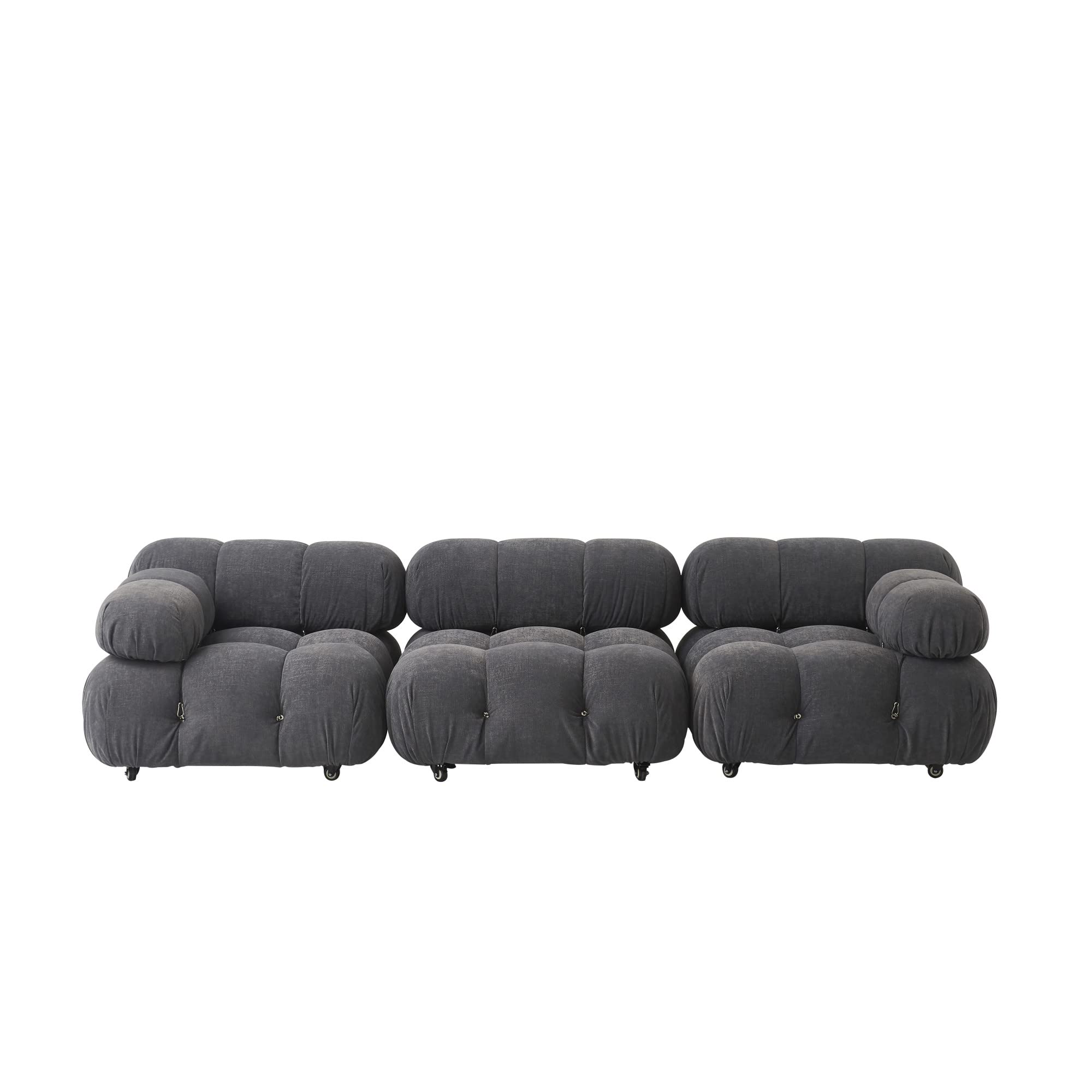 Creative Co-Op Mimosa Modular Sectional Sofa Set - Grey Fabric Upholstered Living Room Furniture for Small Spaces & Modern Apartments | Perfect for Lounging, Entertaining & Relaxing