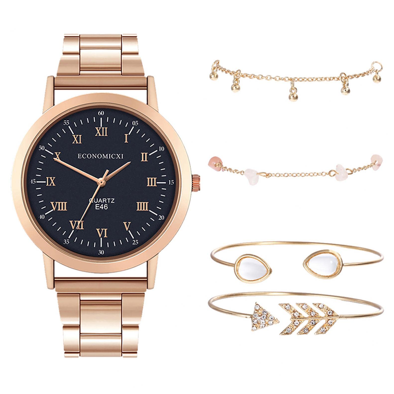 Elegant Women's Stainless Steel Analog Quartz Watch - Classic Fashion Dress Wristwatch for Ladies | Perfect for Office, Party & Everyday Wear
